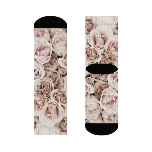 Light Pink Floral Crew Socks – Soft & Feminine