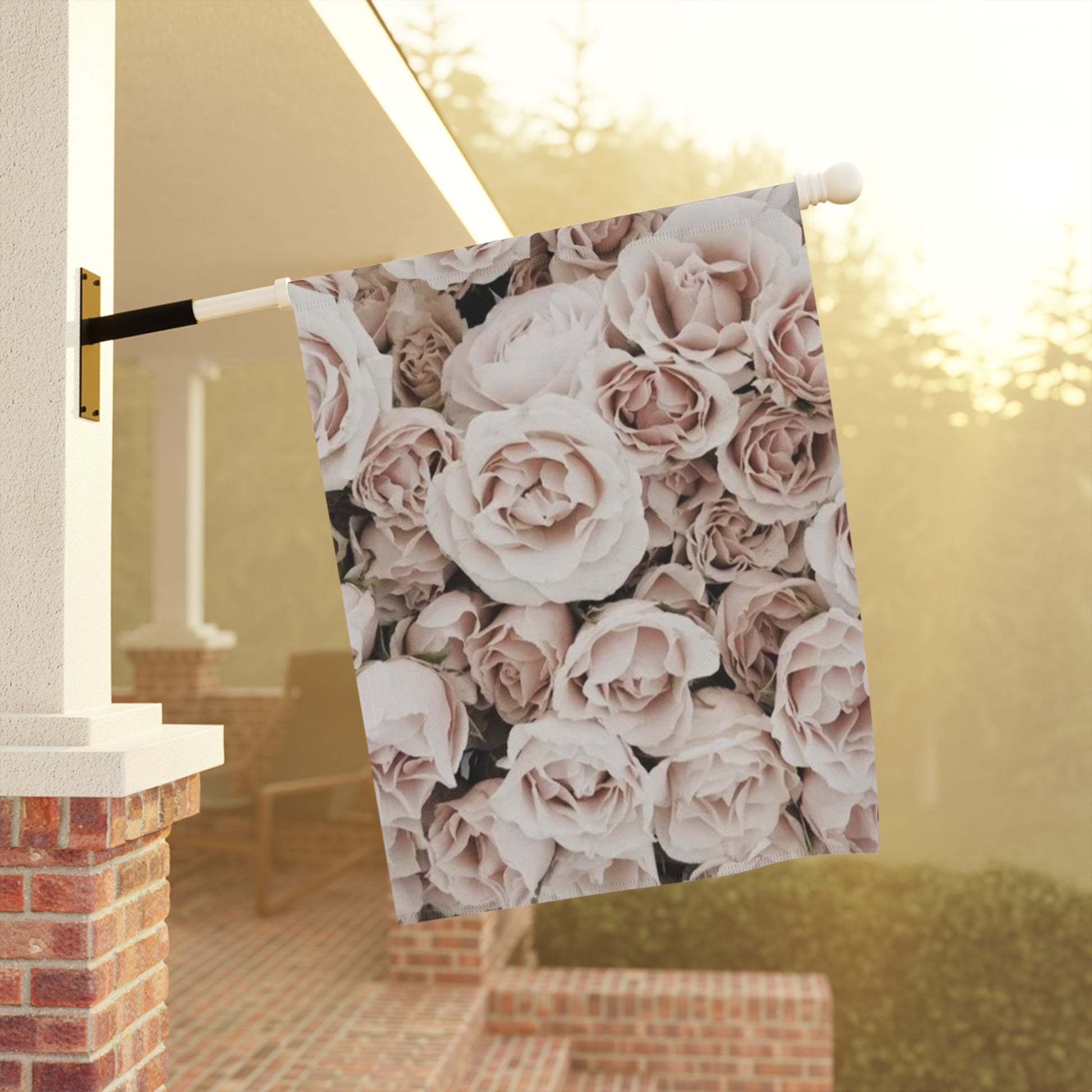 Light Pink Floral Garden and House Banner – Romantic Porch Decor