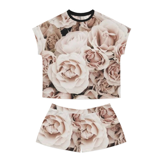 Light Pink Floral Pajama Set for Women