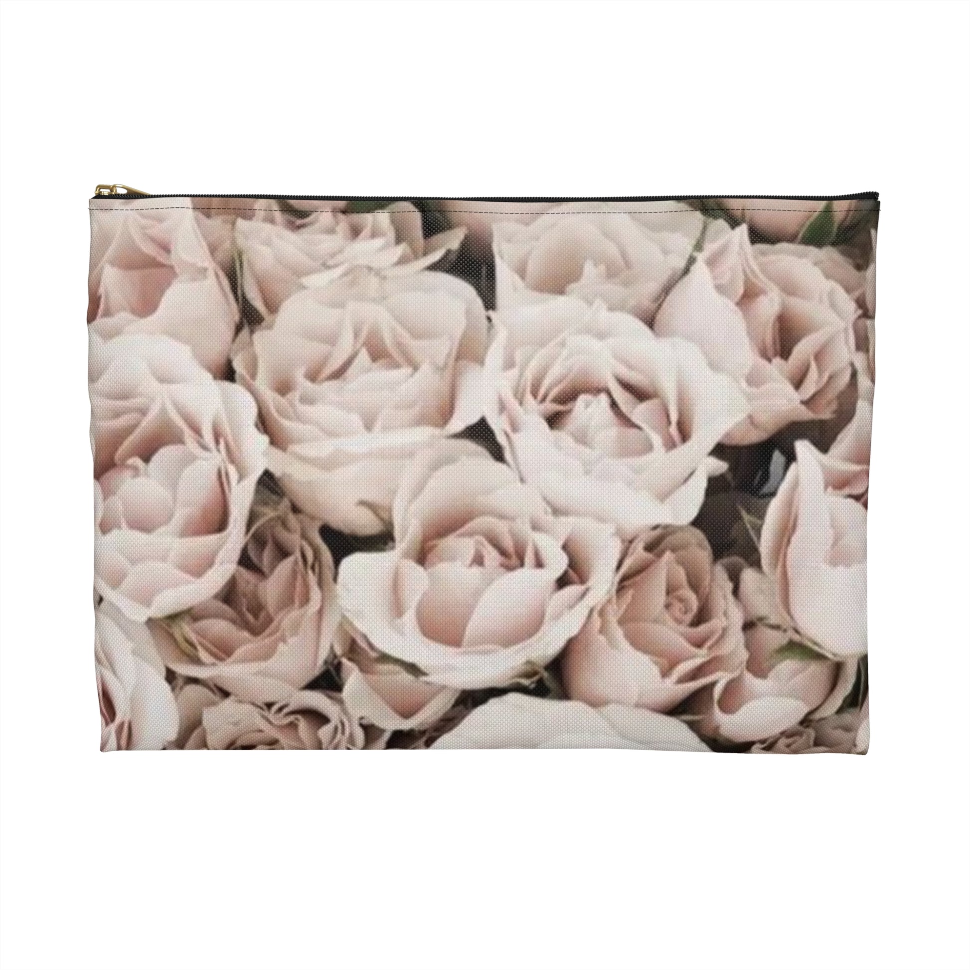 Light Pink Roses Floral Accessory Pouch – Delicate & Lovely