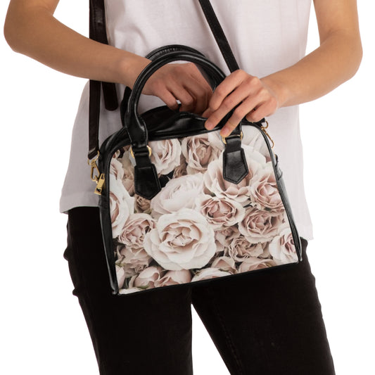 Light Pink Roses Floral Shoulder Handbag – Soft & Sweet