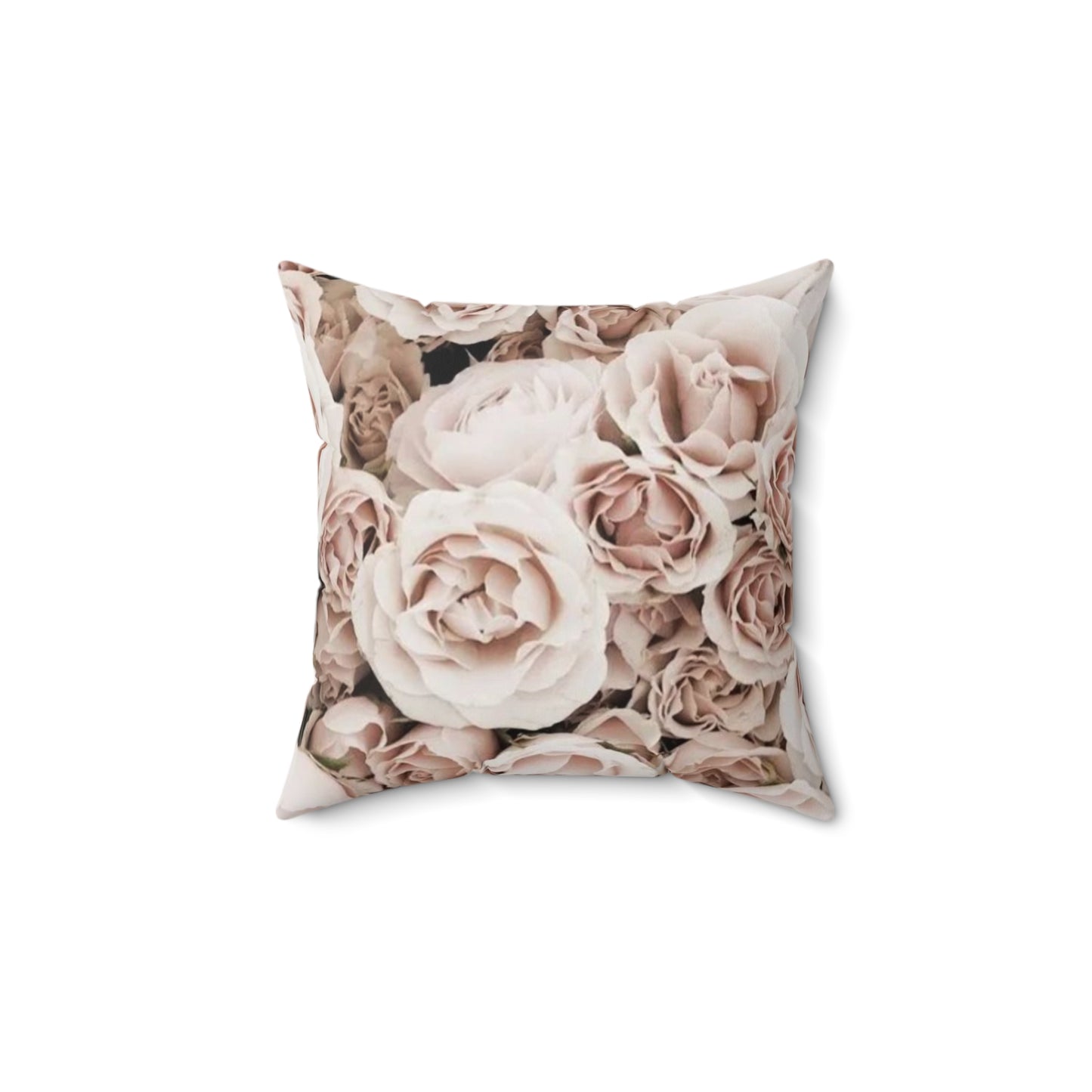 Light Pink Roses Floral Square Pillow – Soft Elegance