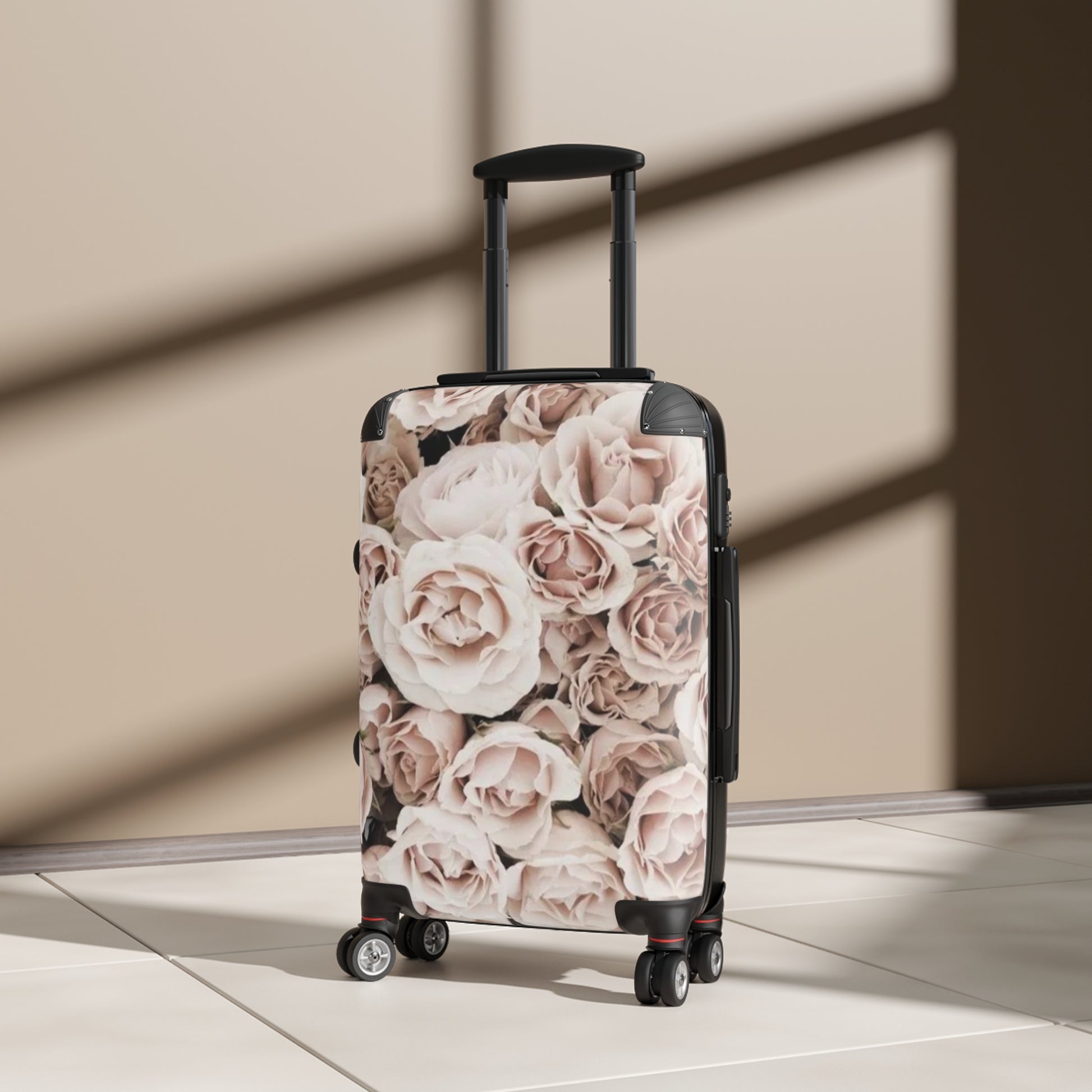 Light Pink Roses Floral Suitcase for Travelers – Soft & Stylish