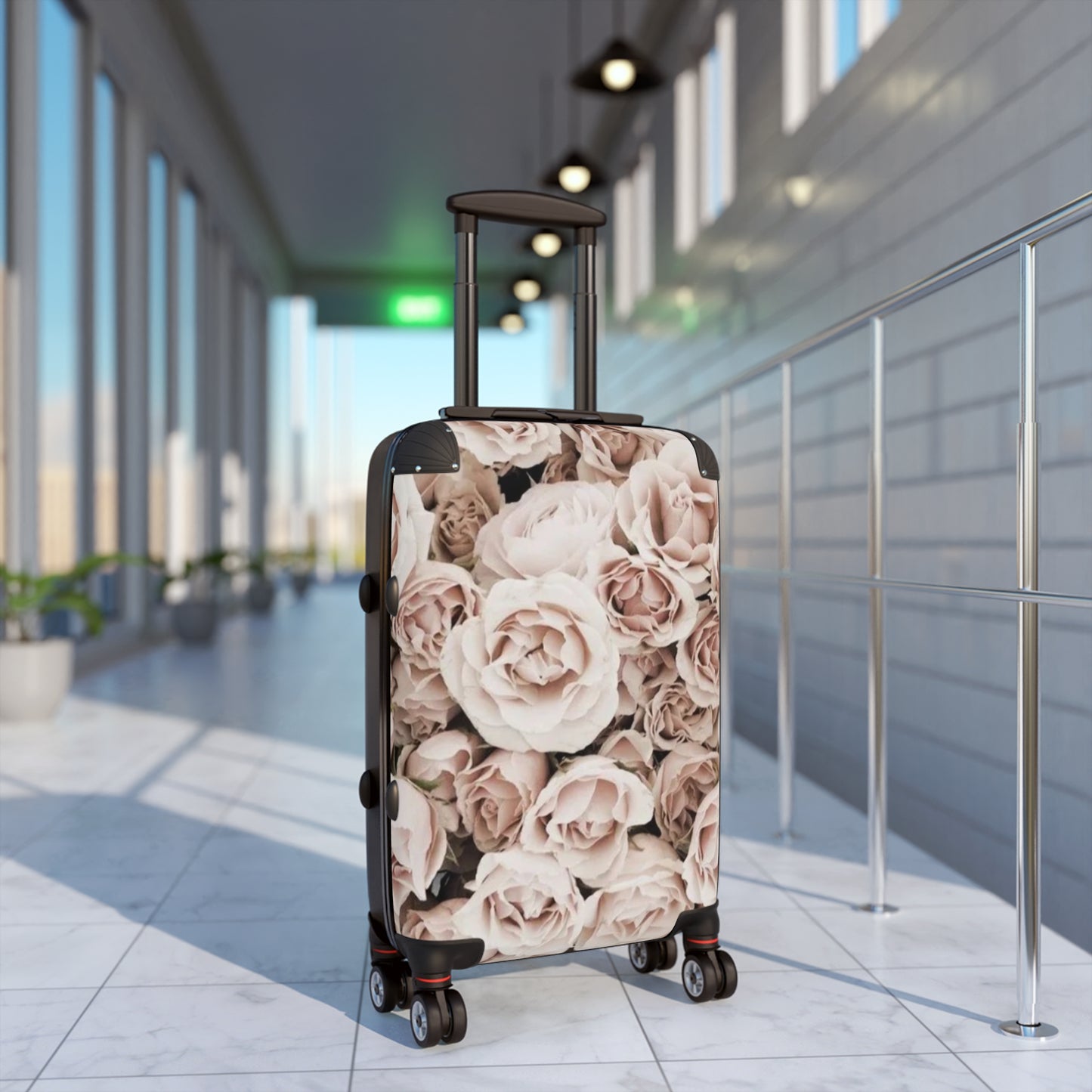 Light Pink Roses Floral Suitcase for Travelers – Soft & Stylish