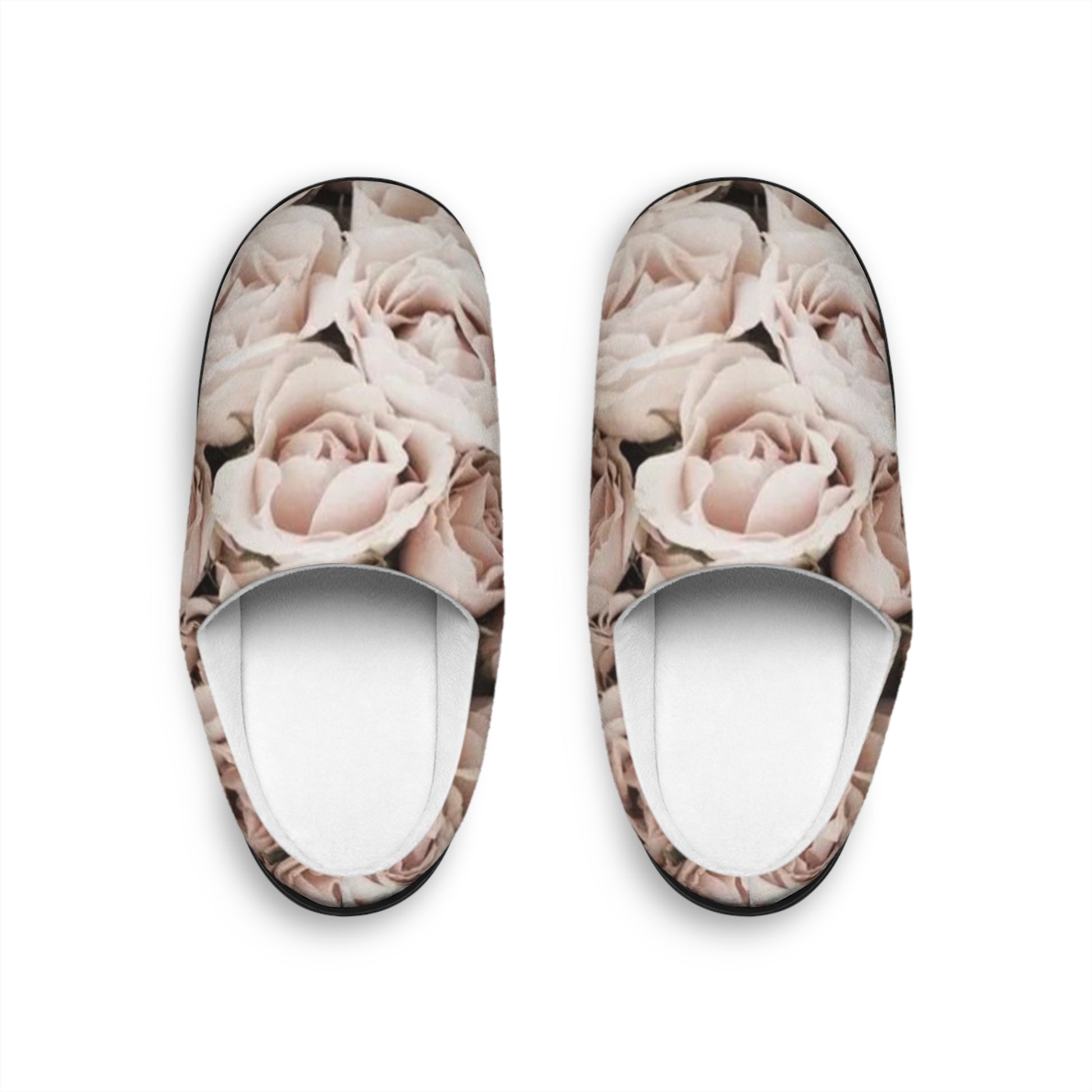 Light Pink Soft Floral Slippers – Feminine & Fluffy