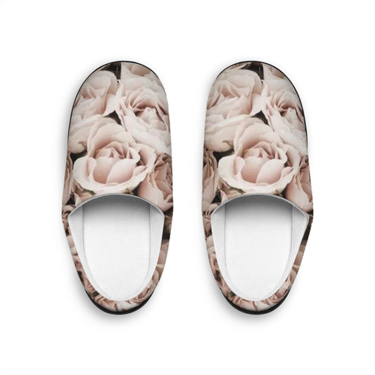 Light Pink Soft Floral Slippers – Feminine & Fluffy