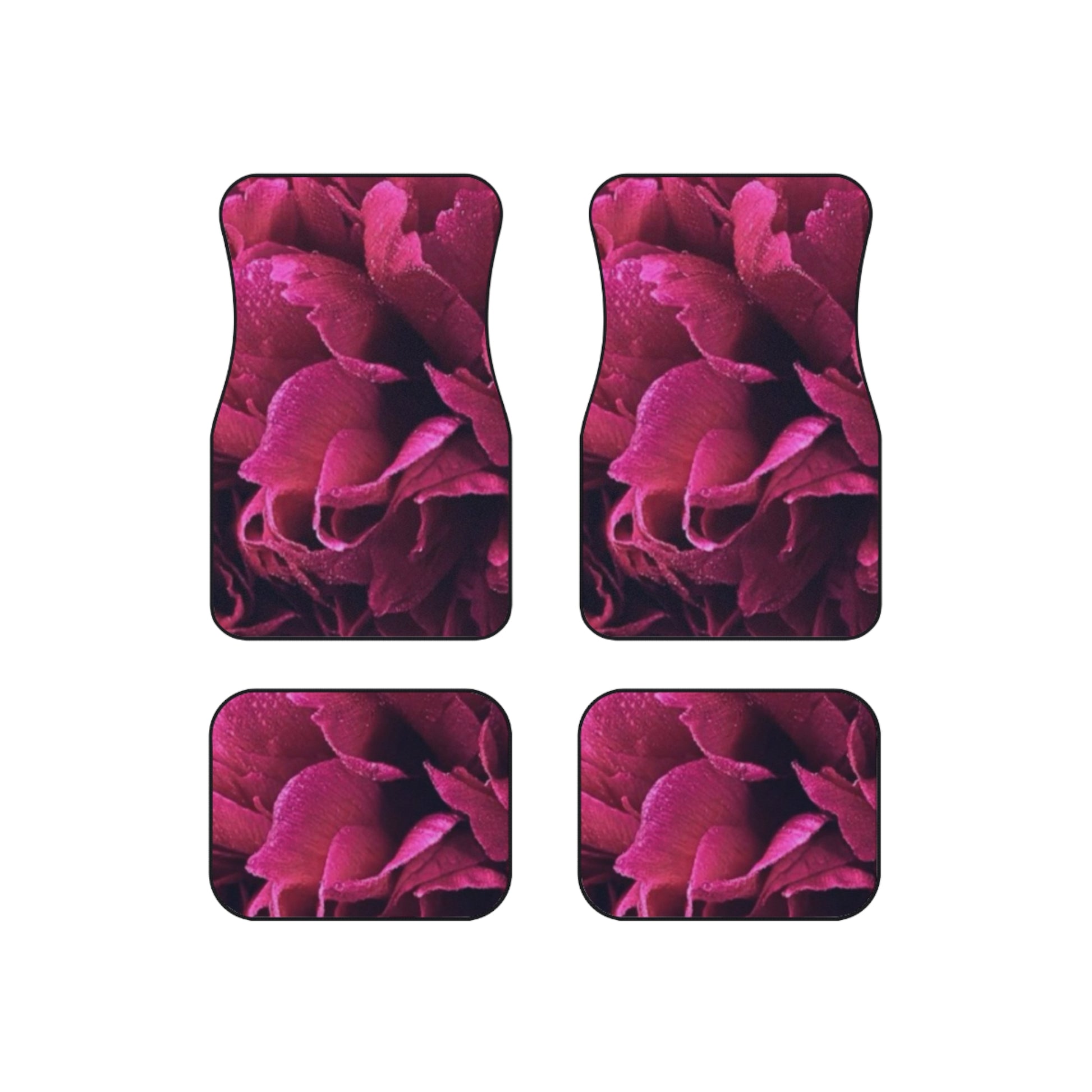 Magenta Floral Car Mats – Set of 4 | Stylish Car Floor Protection