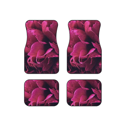 Magenta Floral Car Mats – Set of 4 | Stylish Car Floor Protection
