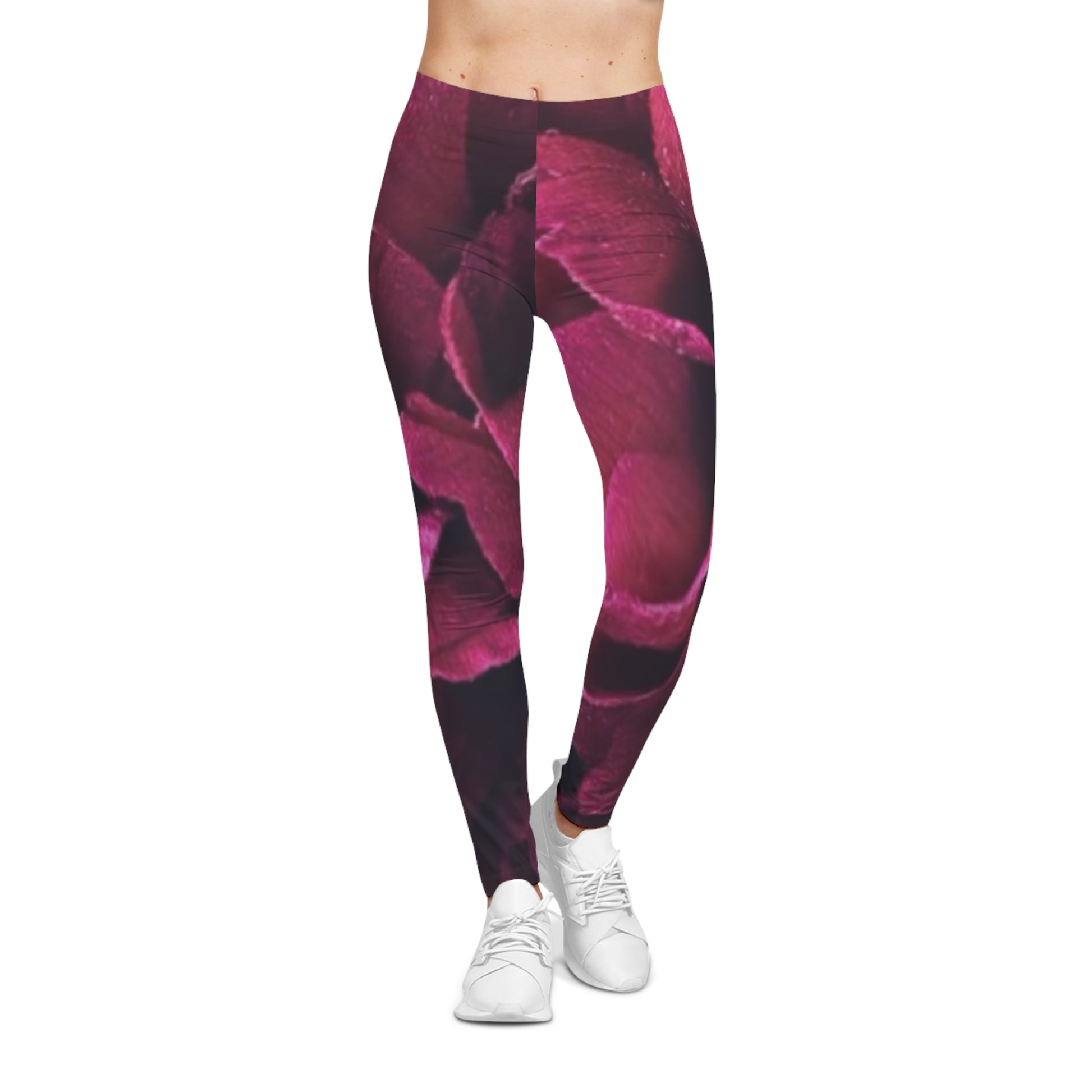 Magenta Floral Comfortable Floral Casual Leggings