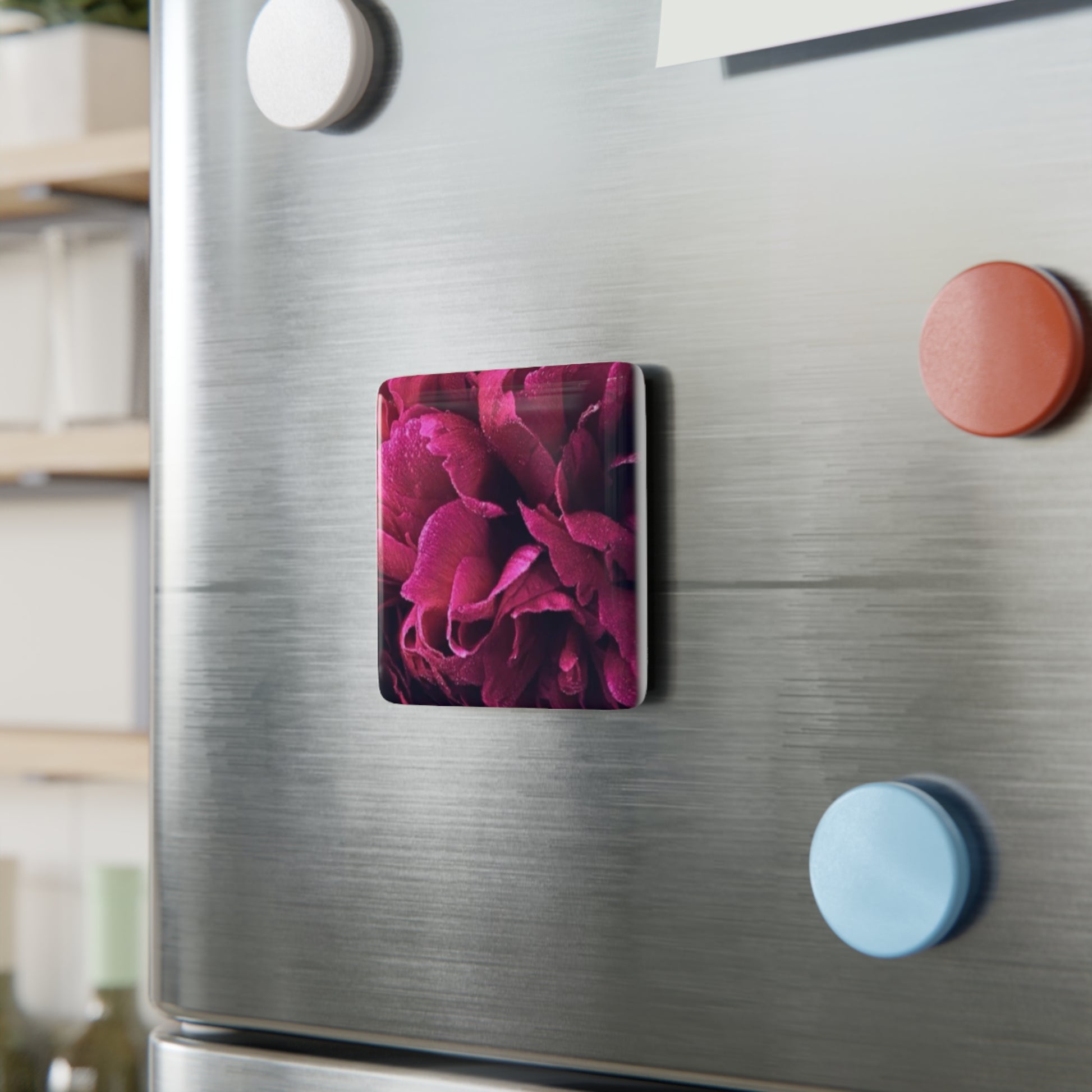  Magenta Floral Floral Square Magnet – Floral Square Magnets

