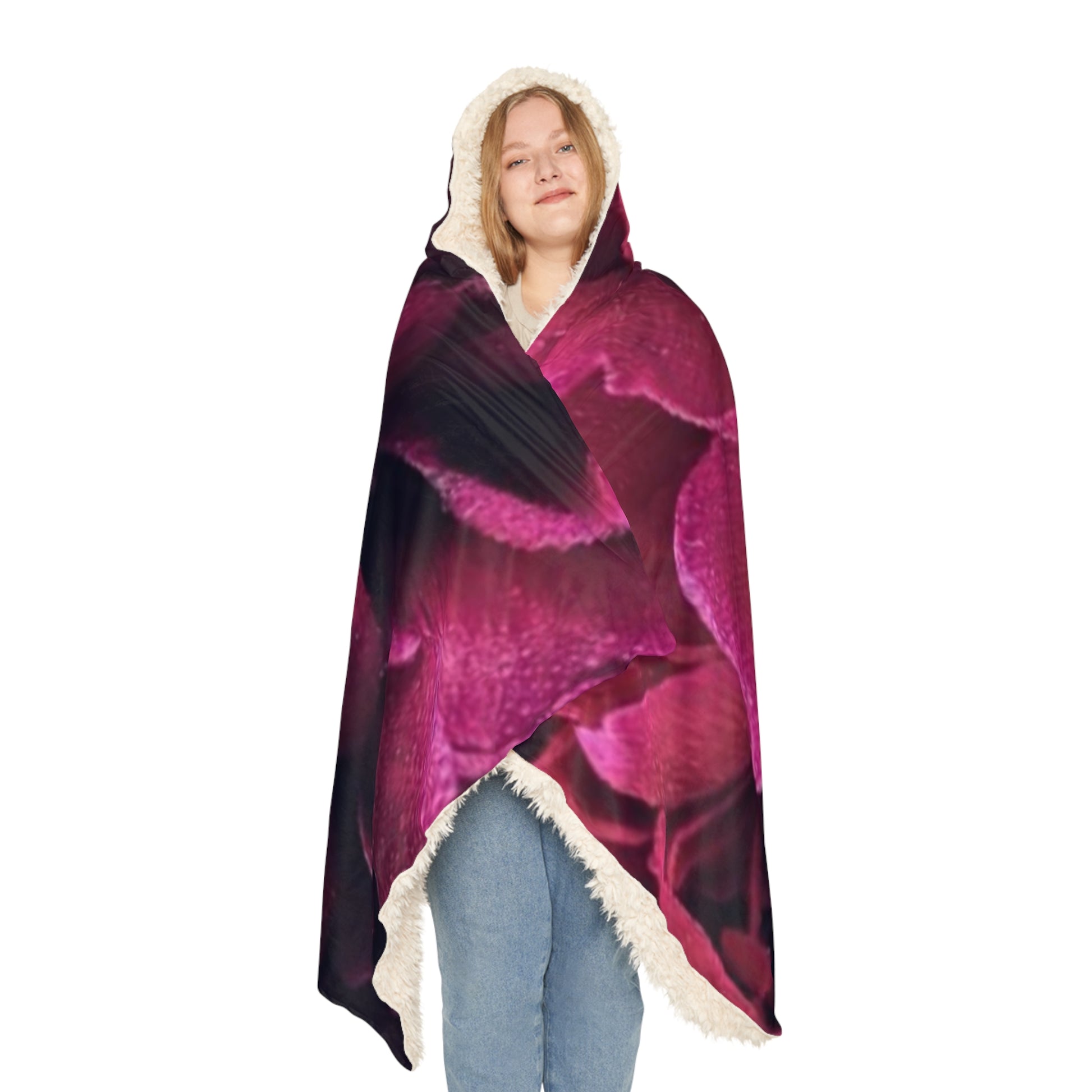 Magenta Floral Hooded Blanket – Bold, Beautiful & Cozy