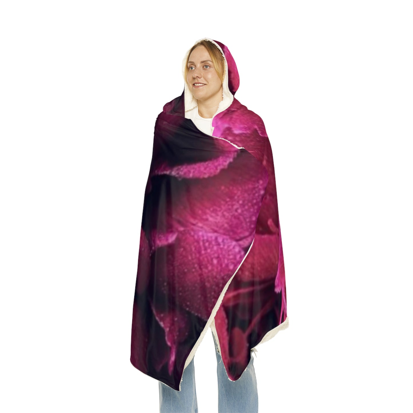 Magenta Floral Hooded Blanket – Bold, Beautiful & Cozy