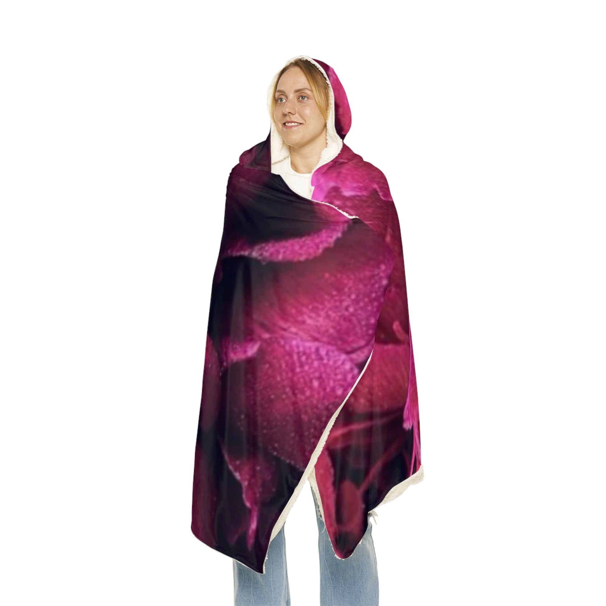 Magenta Floral Hooded Blanket – Bold, Beautiful & Cozy