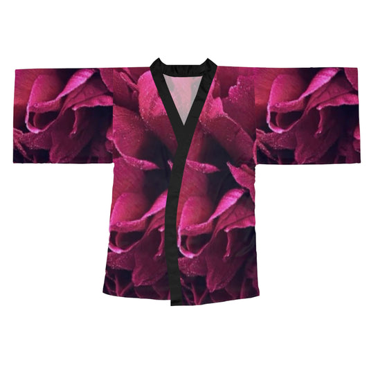 Magenta Floral Japanese Style Kimono Robe