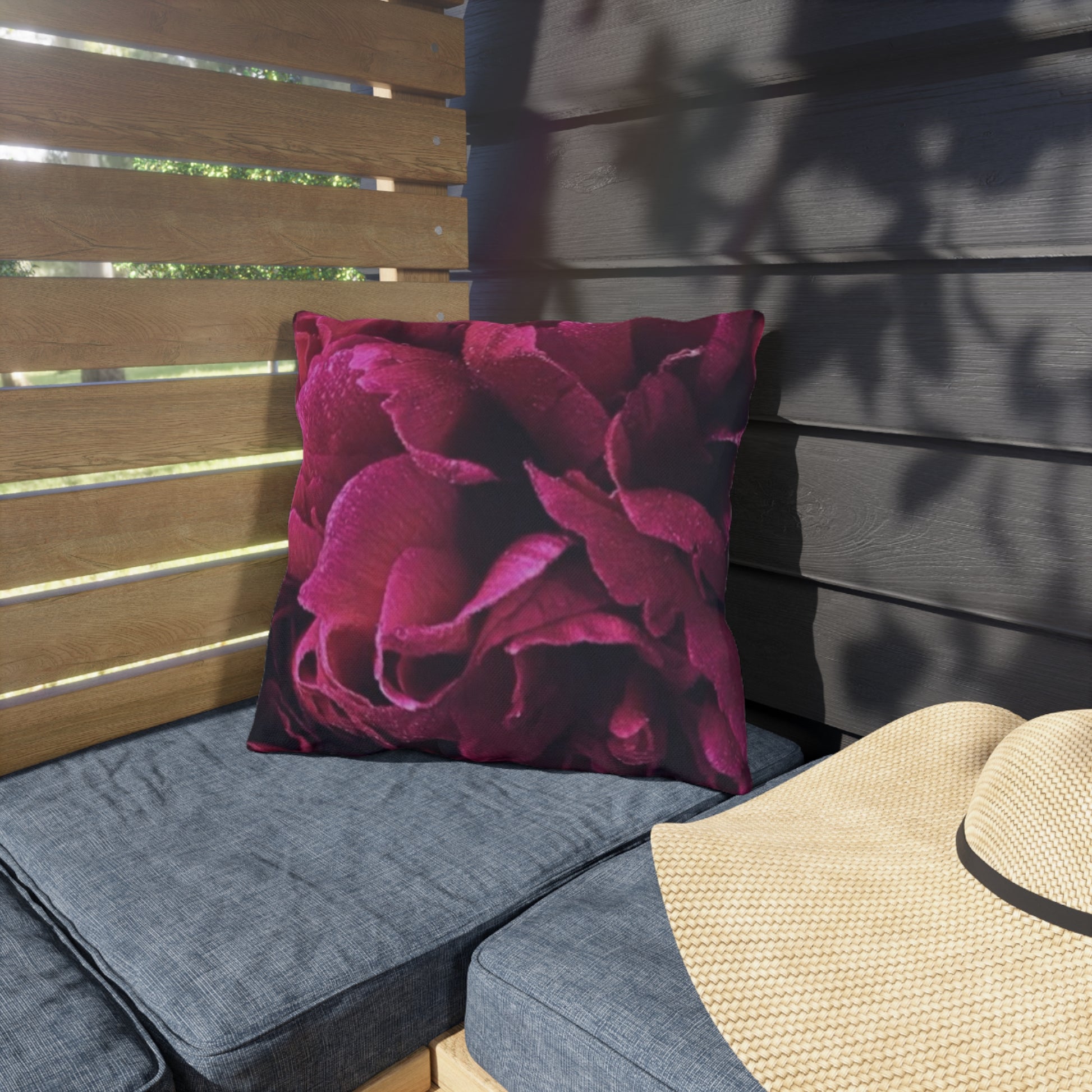 Magenta Floral Outdoor Pillow