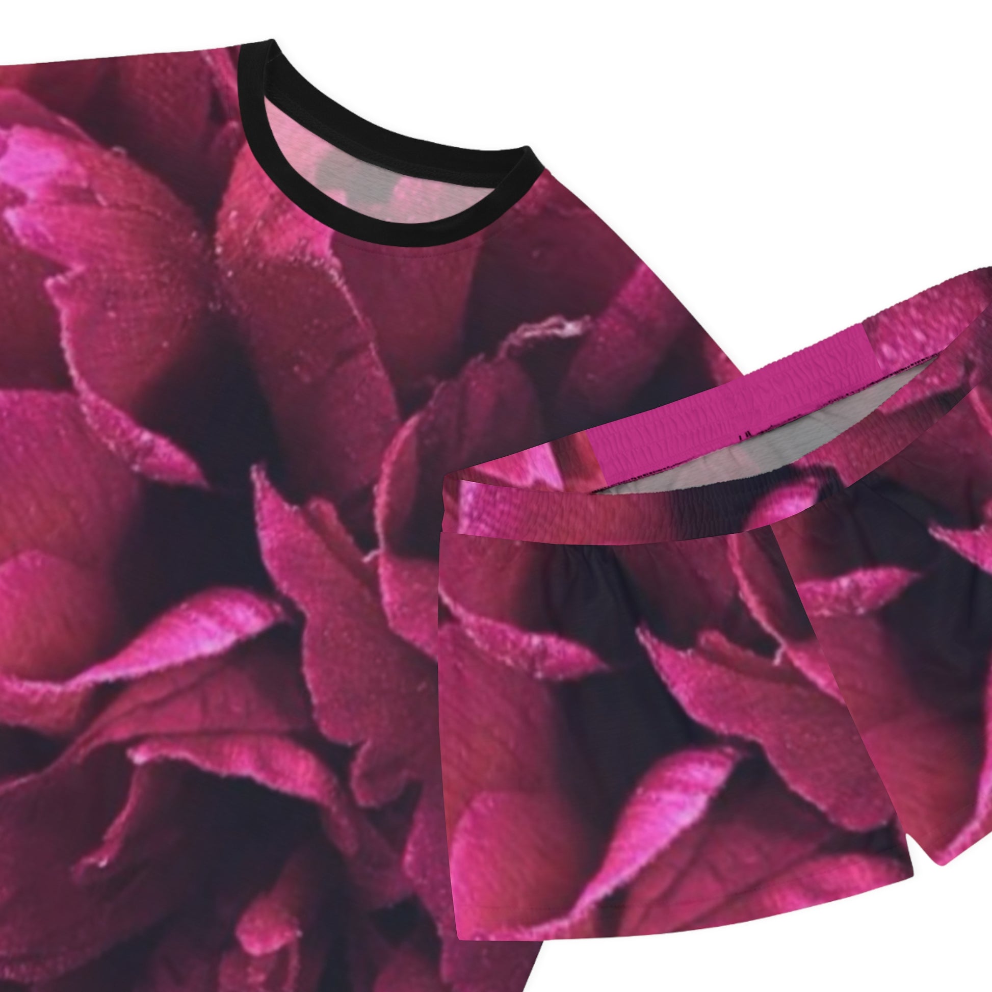 Magenta Floral Pajama Set for Women