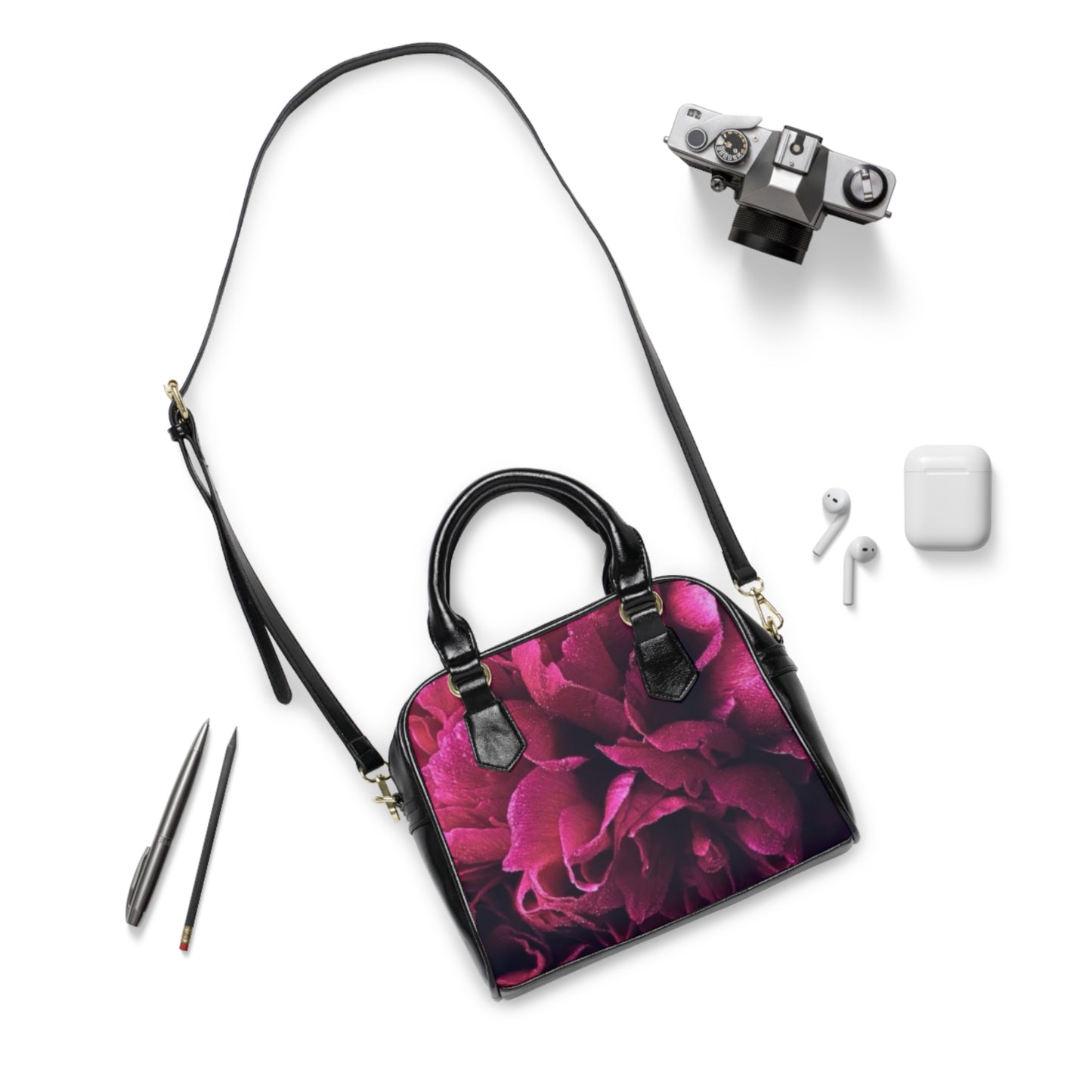 Magenta Floral Shoulder Handbag – Vibrant & Fun