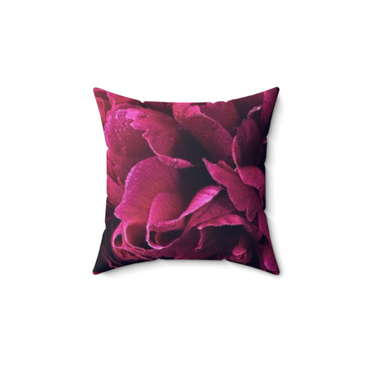 Magenta Floral Square Pillow – Bright, Modern Design