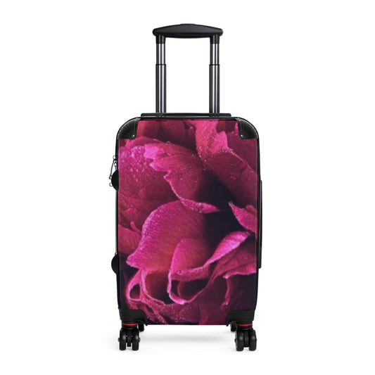 Magenta Floral Suitcase for Travelers – Vibrant & Tough