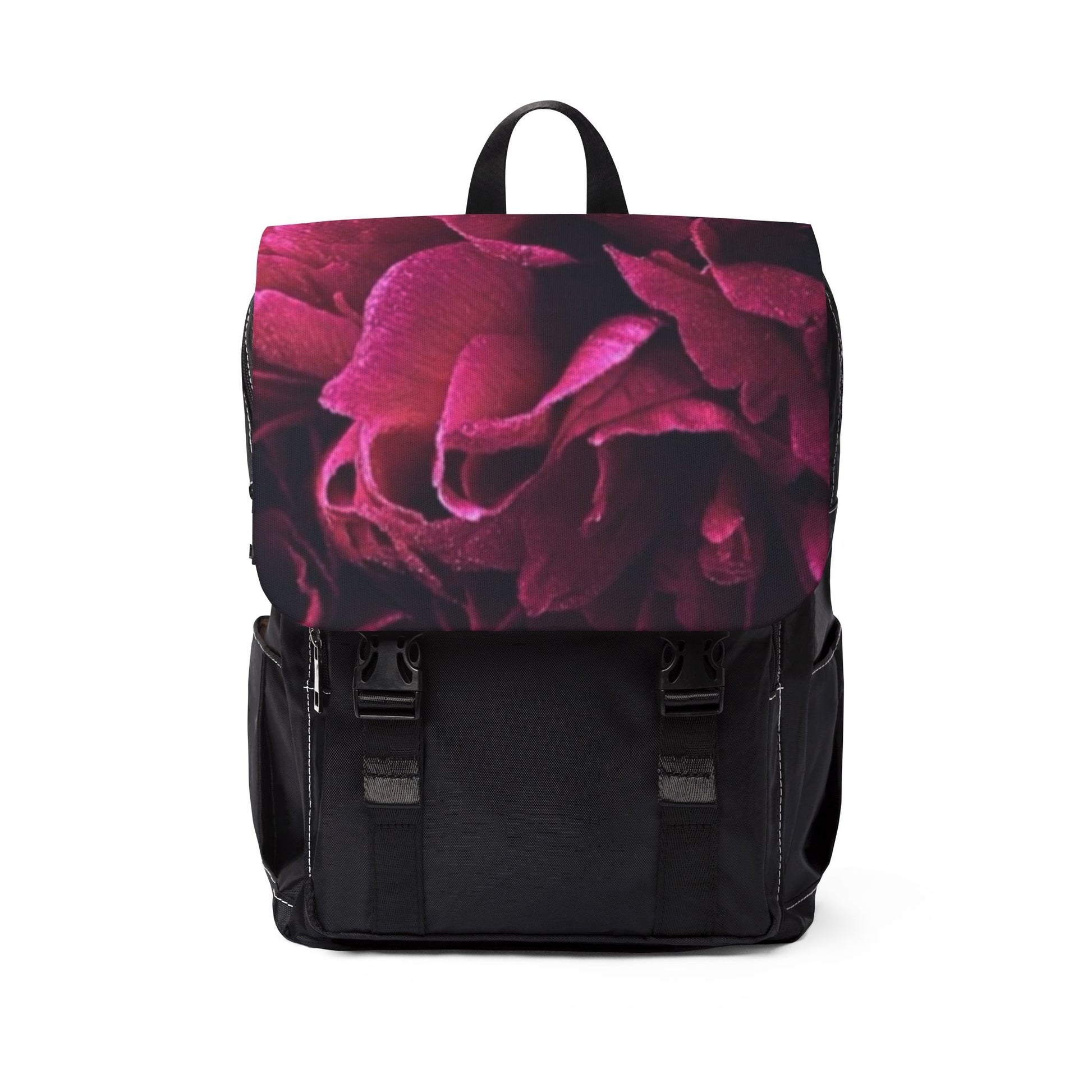 Magenta Floral Unisex Flap Backpack – Bold & Beautiful