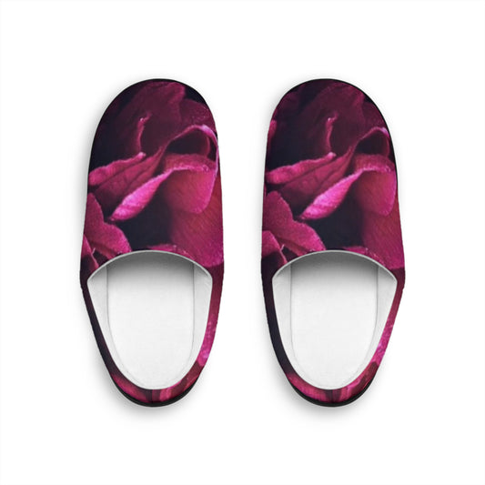 Magenta Soft Floral Slippers – Bold & Soft Comfort