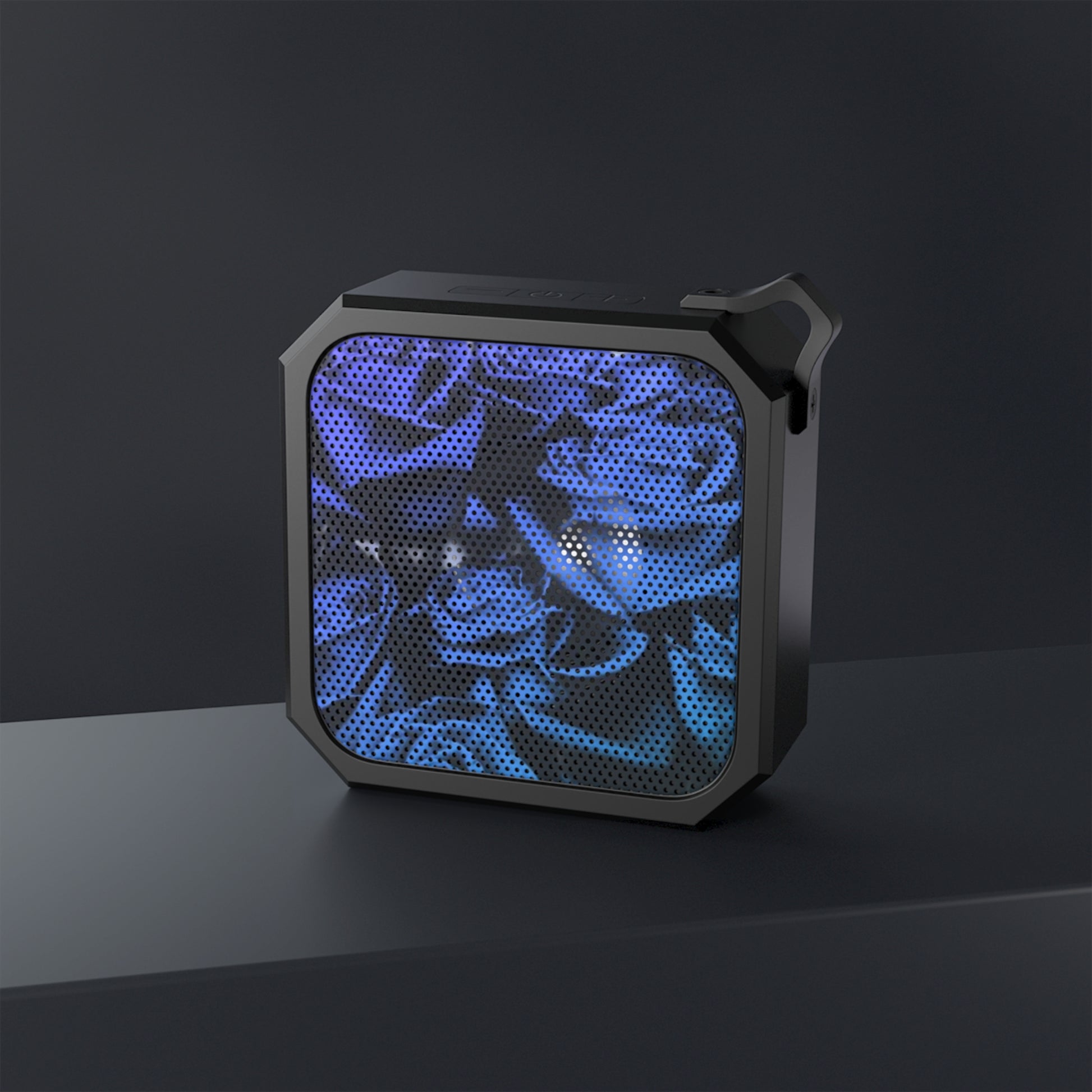 Outdoor Bluetooth Speaker – Blue Roses Print, Compact & Water-Resistant
