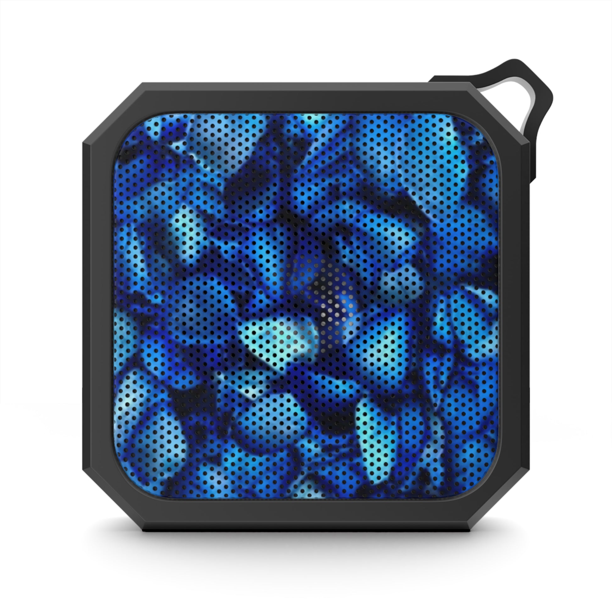 Outdoor Bluetooth Speaker – Blue Petals Floral Print, Compact & Rugged