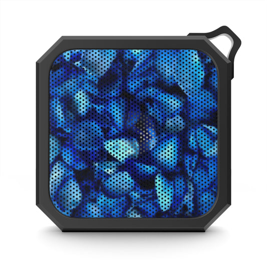 Outdoor Bluetooth Speaker – Blue Petals Floral Print, Compact & Rugged
