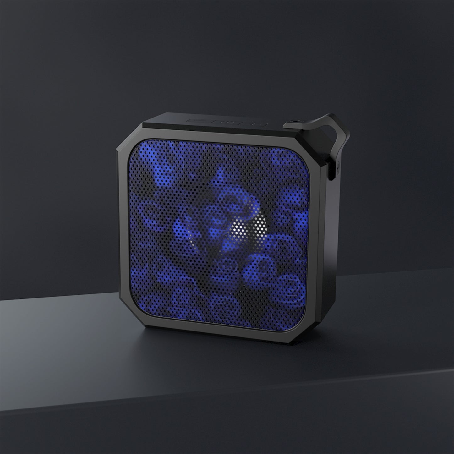 Outdoor Bluetooth Speaker – Dark Blue Roses Print, Waterproof & Sleek