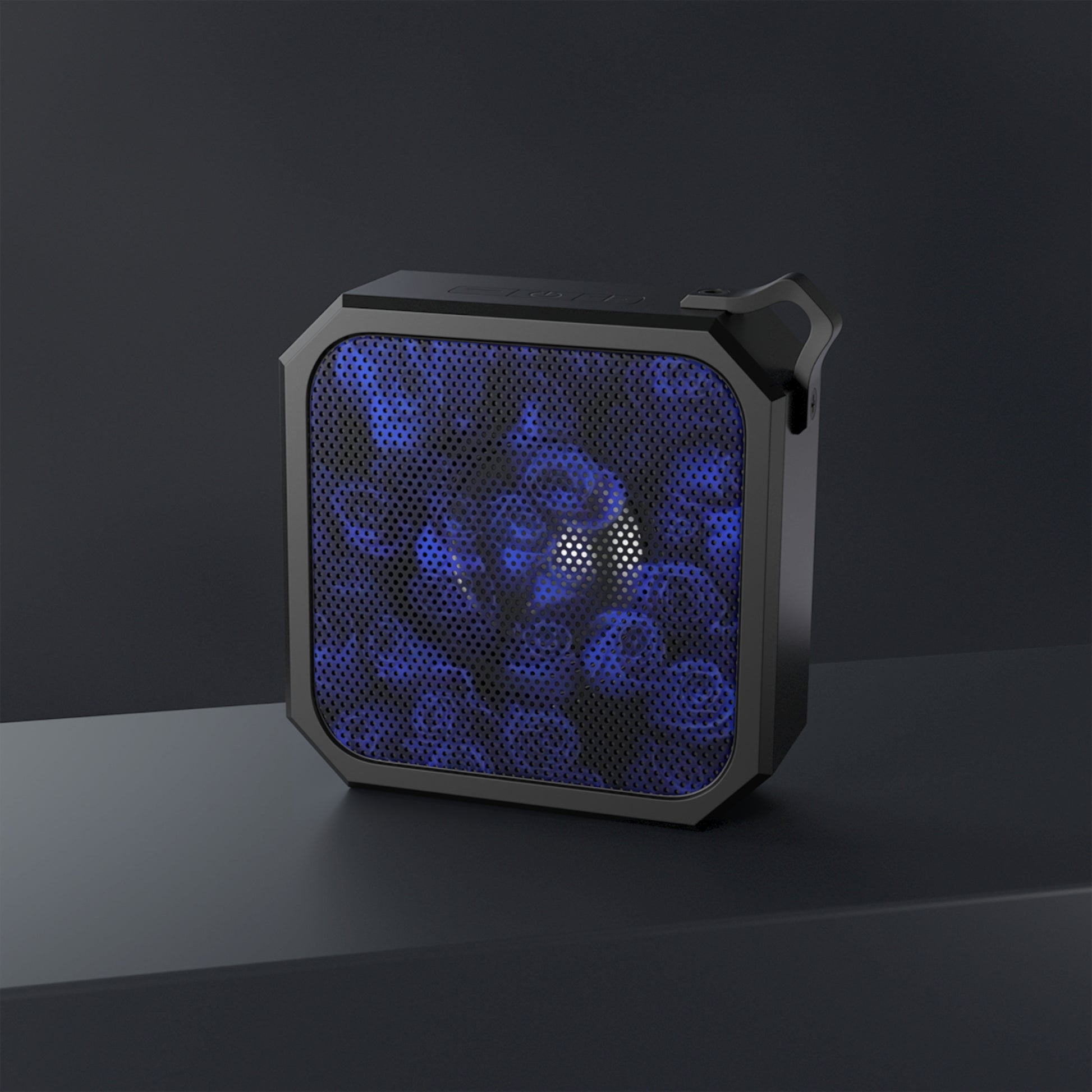Outdoor Bluetooth Speaker – Dark Blue Roses Print, Waterproof & Sleek