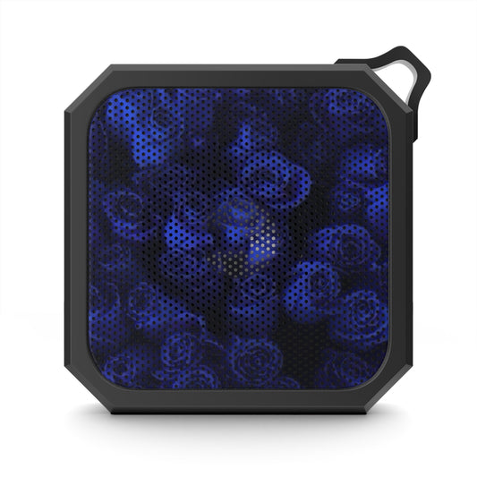Outdoor Bluetooth Speaker – Dark Blue Roses Print, Waterproof & Sleek