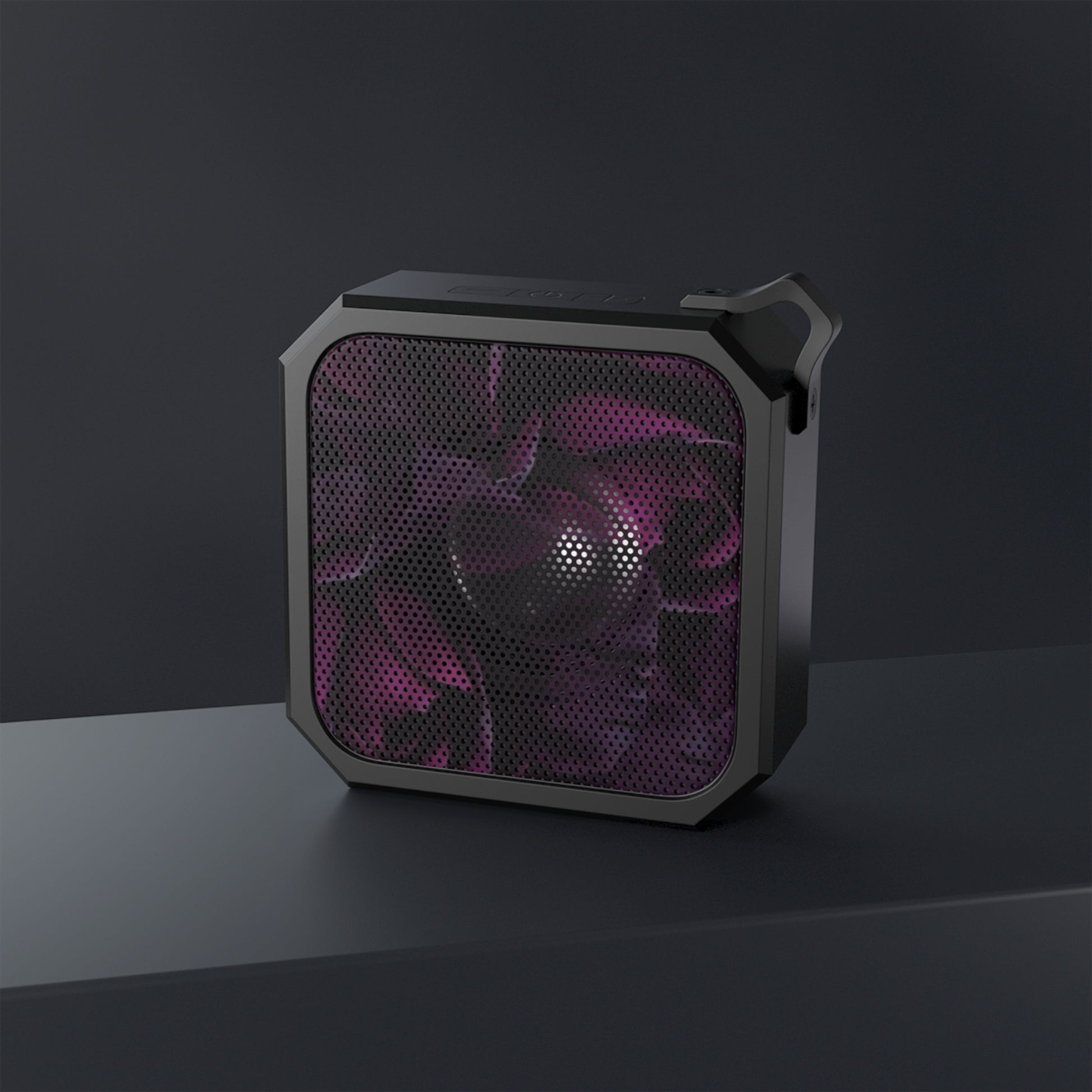 Outdoor Bluetooth Speaker – Dark Purple Floral Print, Compact & Water-Resistant