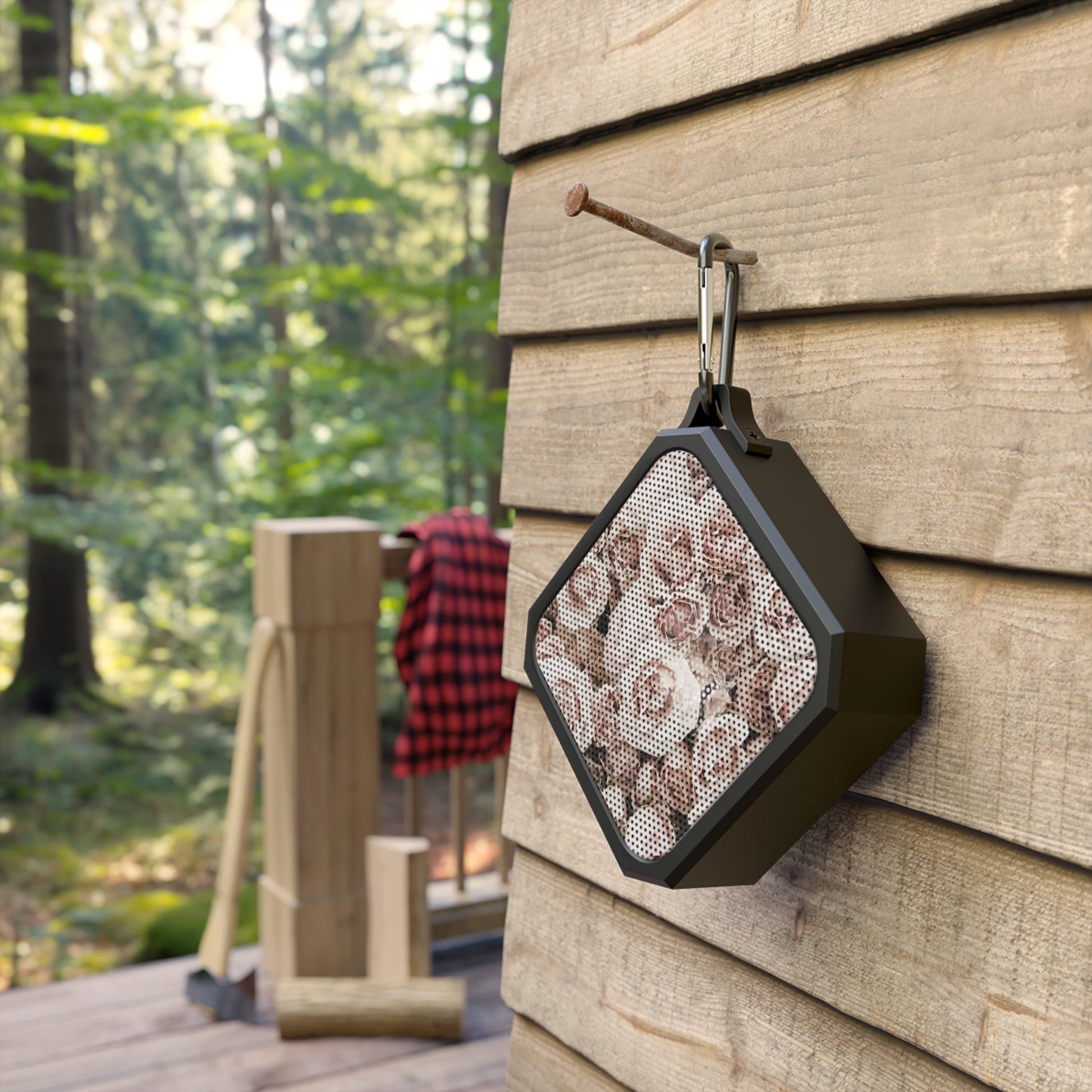  Outdoor Bluetooth Speaker – Light Pink Roses, Floral Waterproof Sound