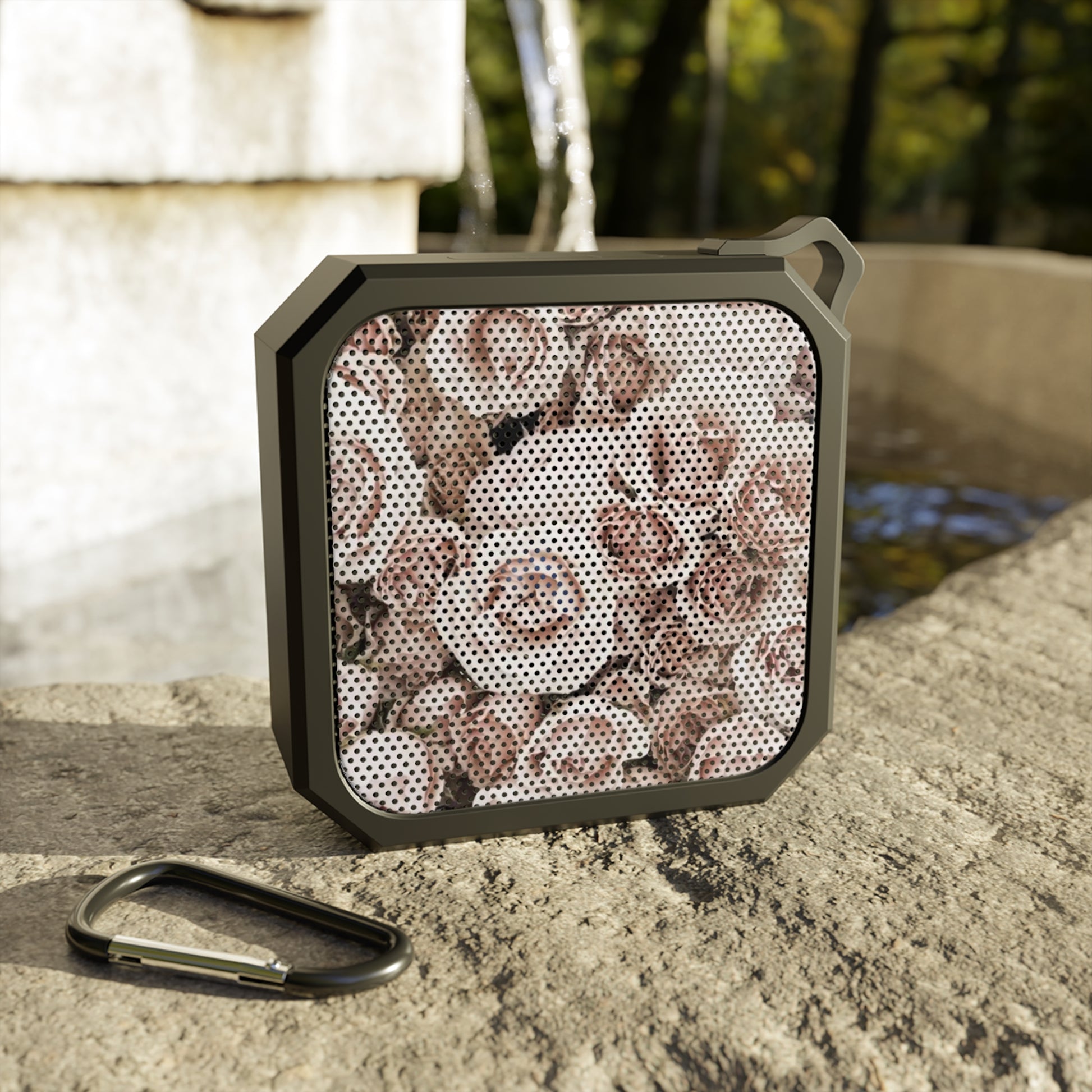  Outdoor Bluetooth Speaker – Light Pink Roses, Floral Waterproof Sound