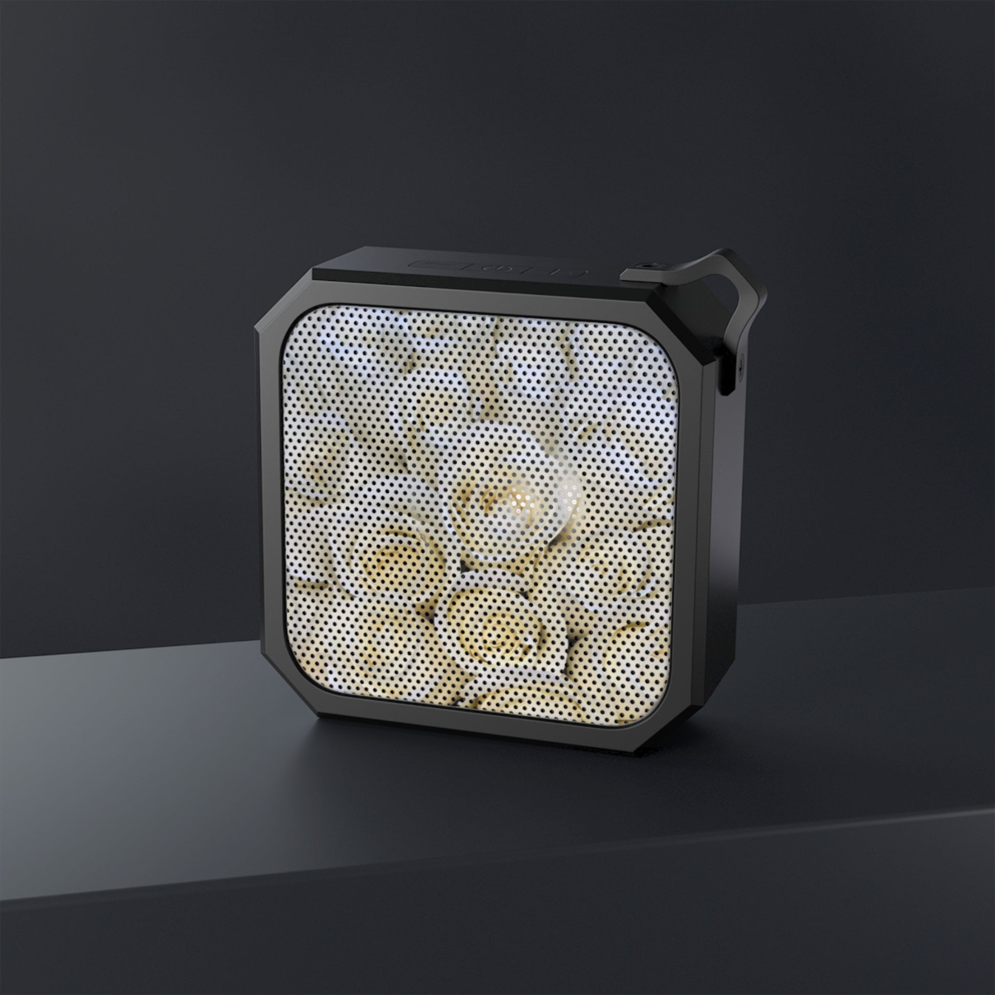Outdoor Bluetooth Speaker – White Roses Design, Floral & Waterproof