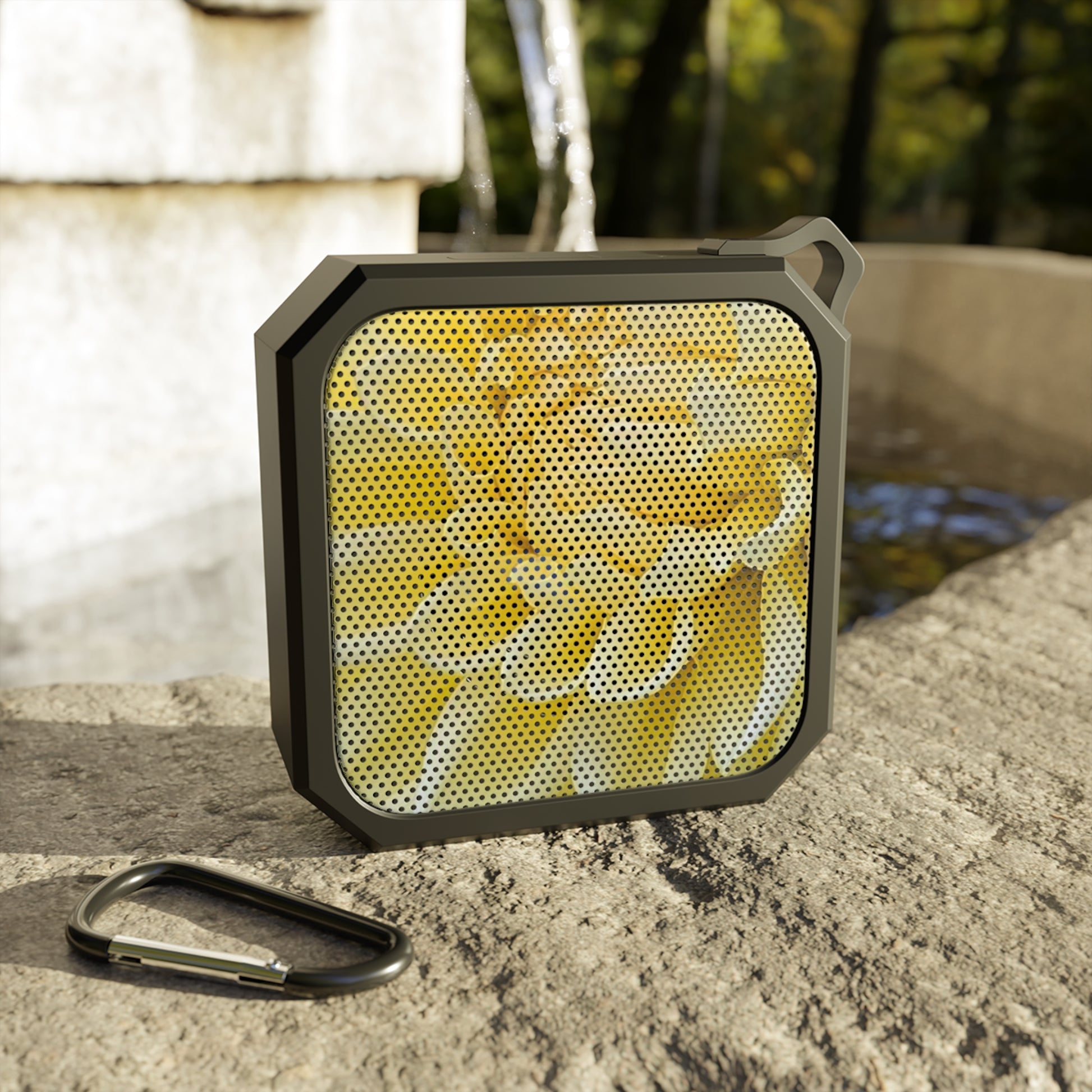 Outdoor Bluetooth Speaker – Yellow Dahlia Floral Design, Waterproof & Stylish