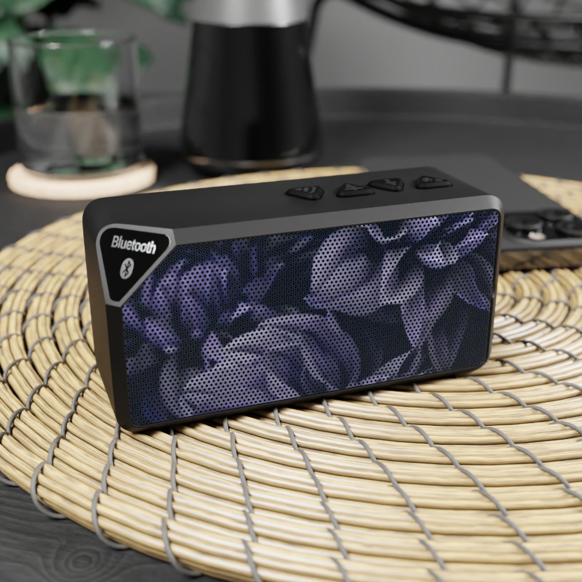 Portable Floral Bluetooth Speaker – Blue Dahlia Design
