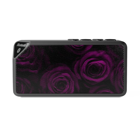 Portable Floral Bluetooth Speaker – Dark Purple Roses Design