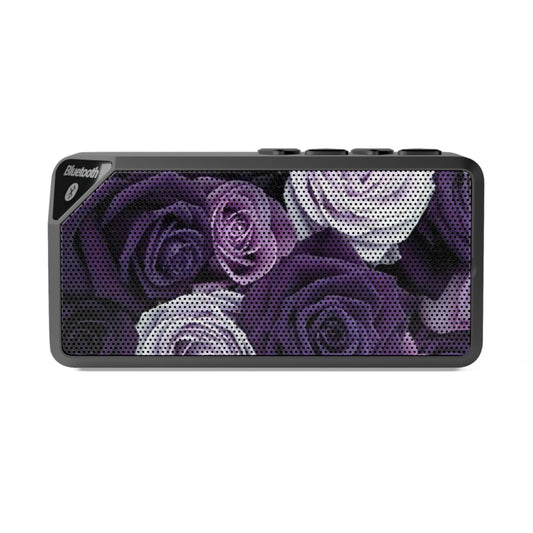 Portable Floral Bluetooth Speaker – Purple Roses Design
