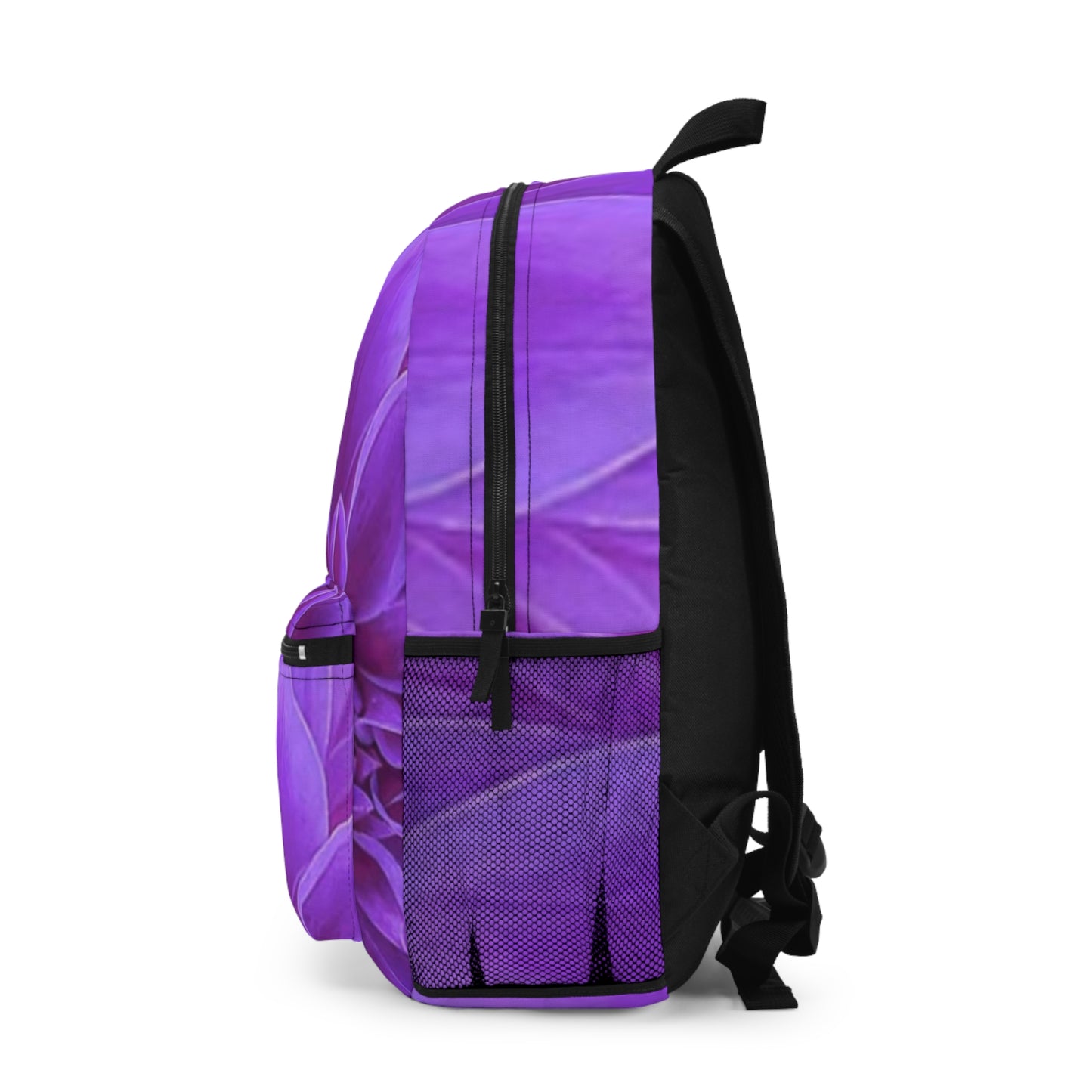 Purple Dahlia Floral Backpack for Travel