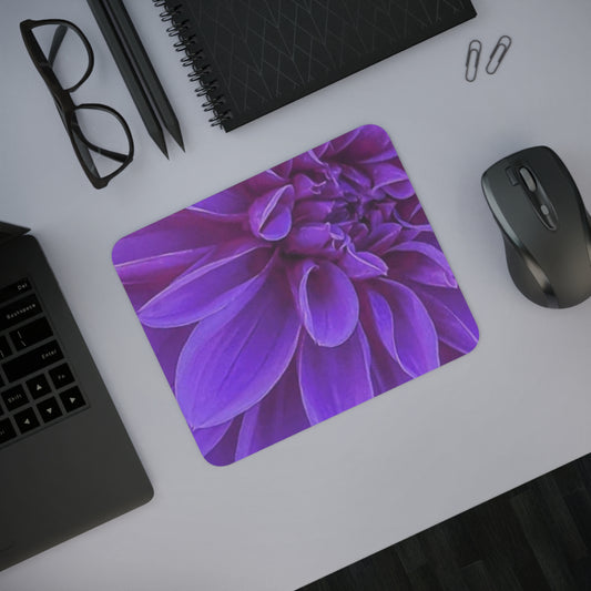 Purple Dahlia Floral Desk Mouse Pad – Floral Desk Decor for Daily Use