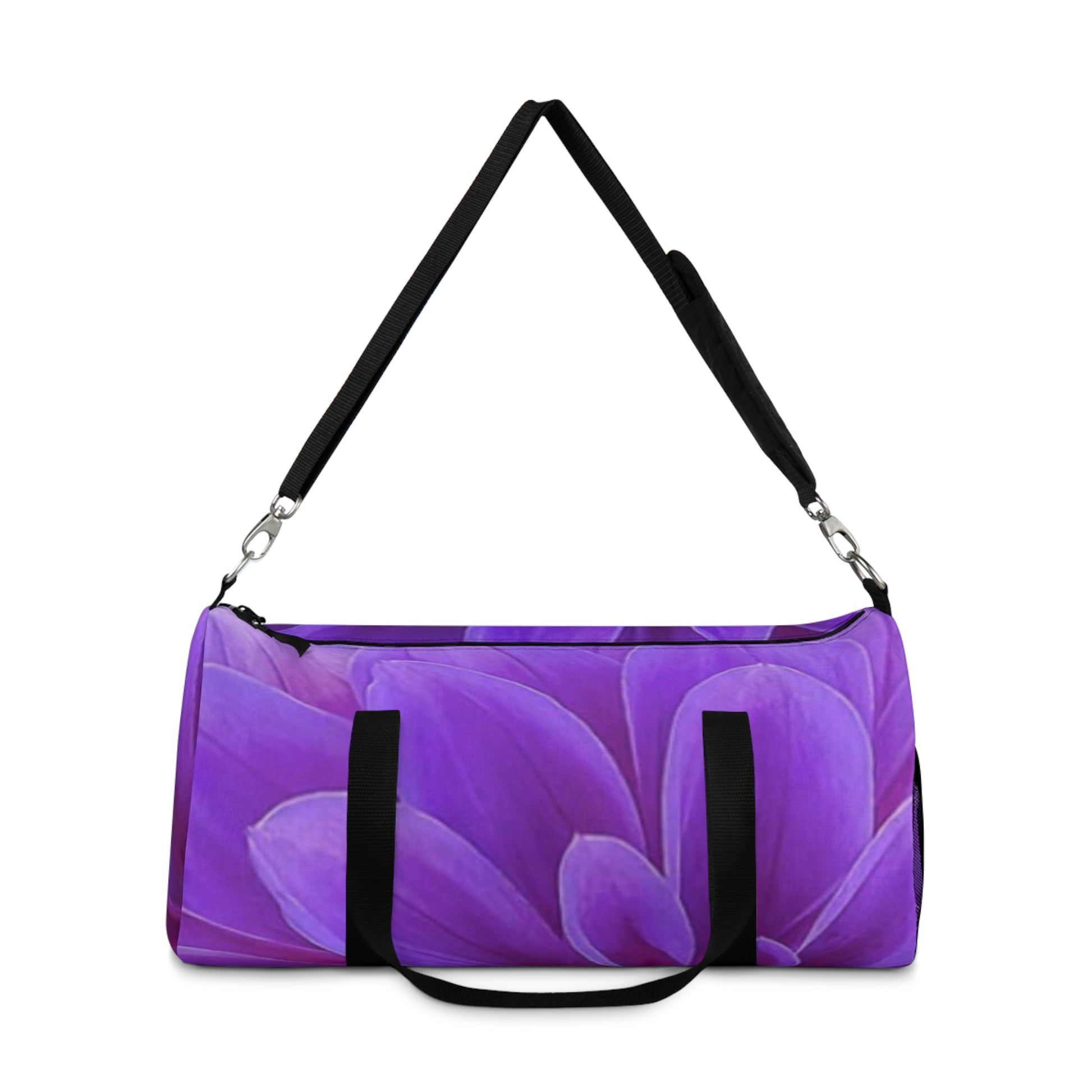 Purple Dahlia Floral Duffel Bag for Gym