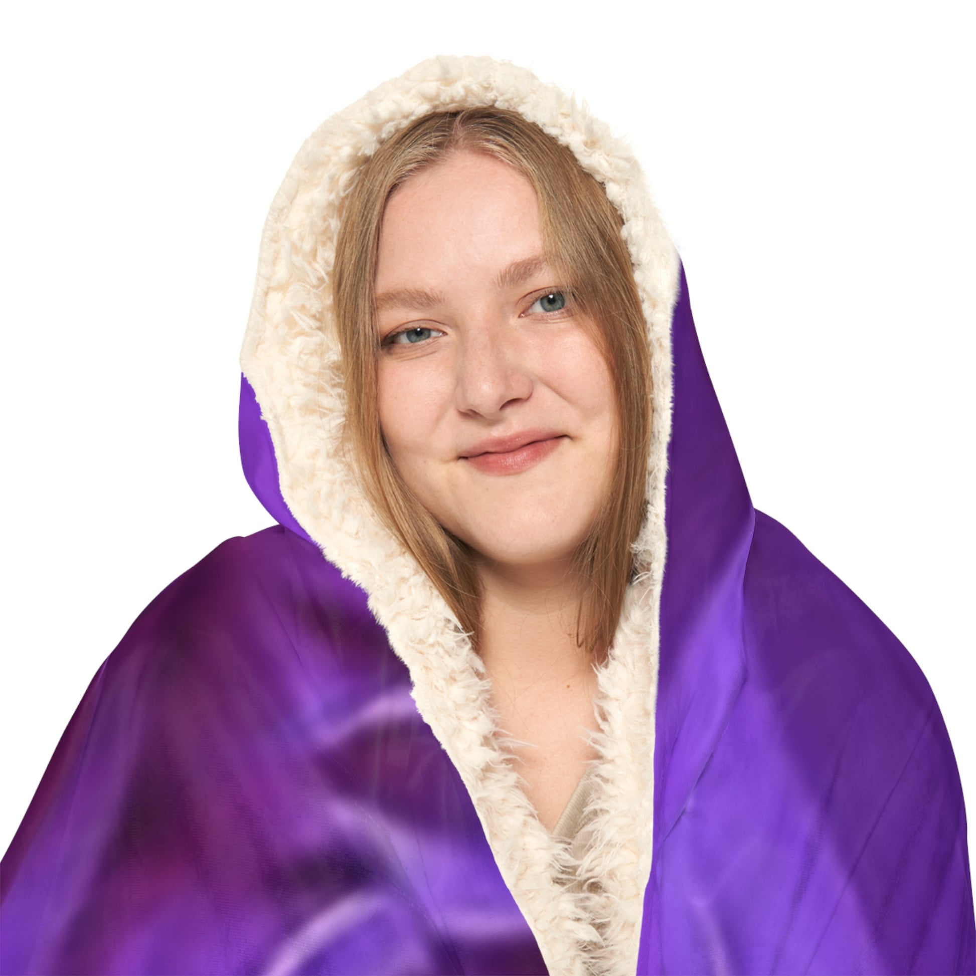 Purple Dahlia Floral Hooded Blanket – Elegant & Warm Comfort