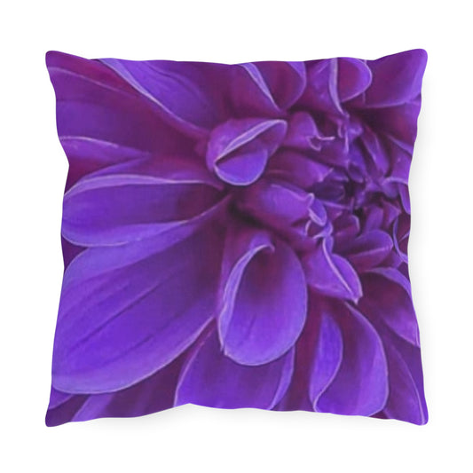  Purple Dahlia Floral Outdoor Pillow
