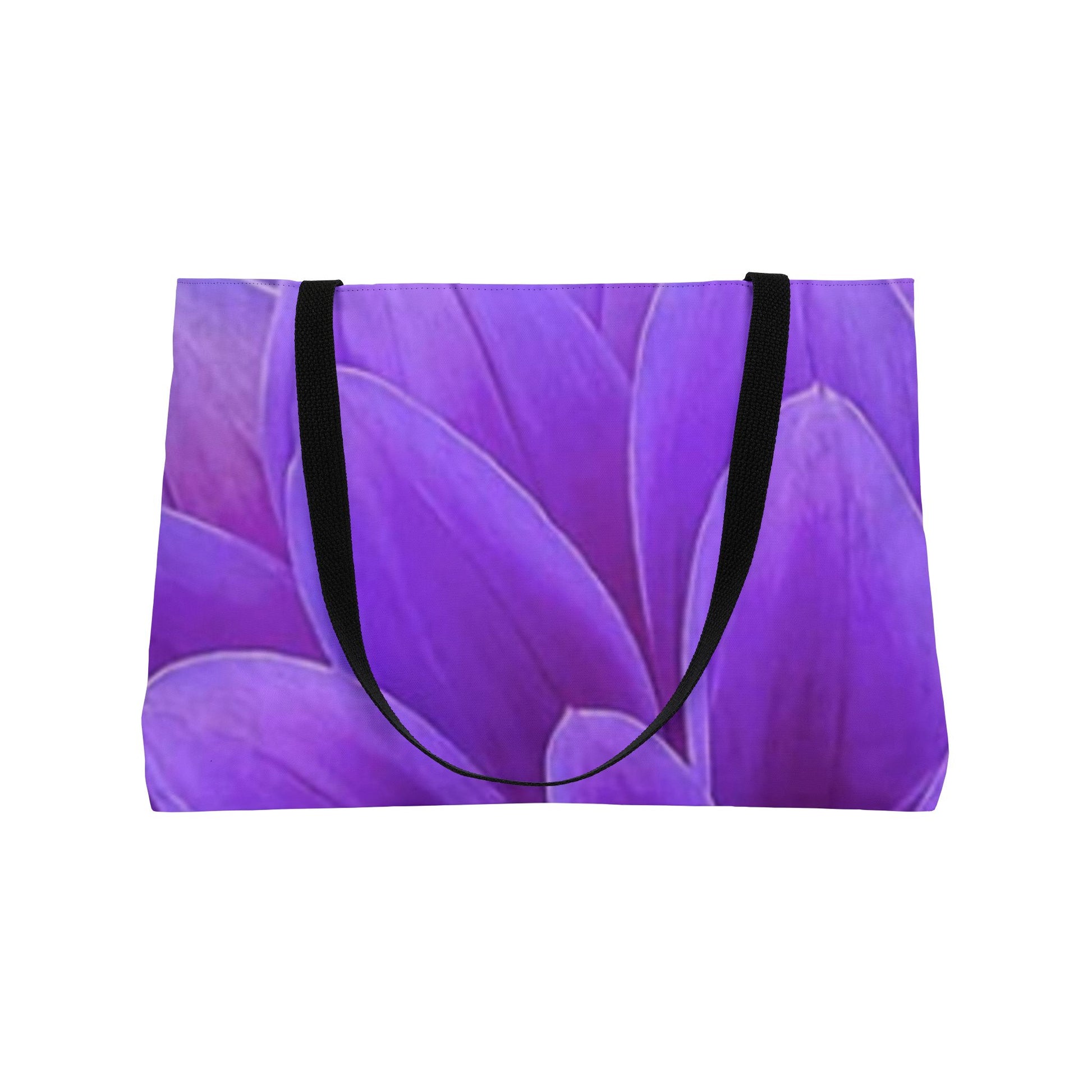 Purple Dahlia Floral Rectangle Tote – Bright and Practical