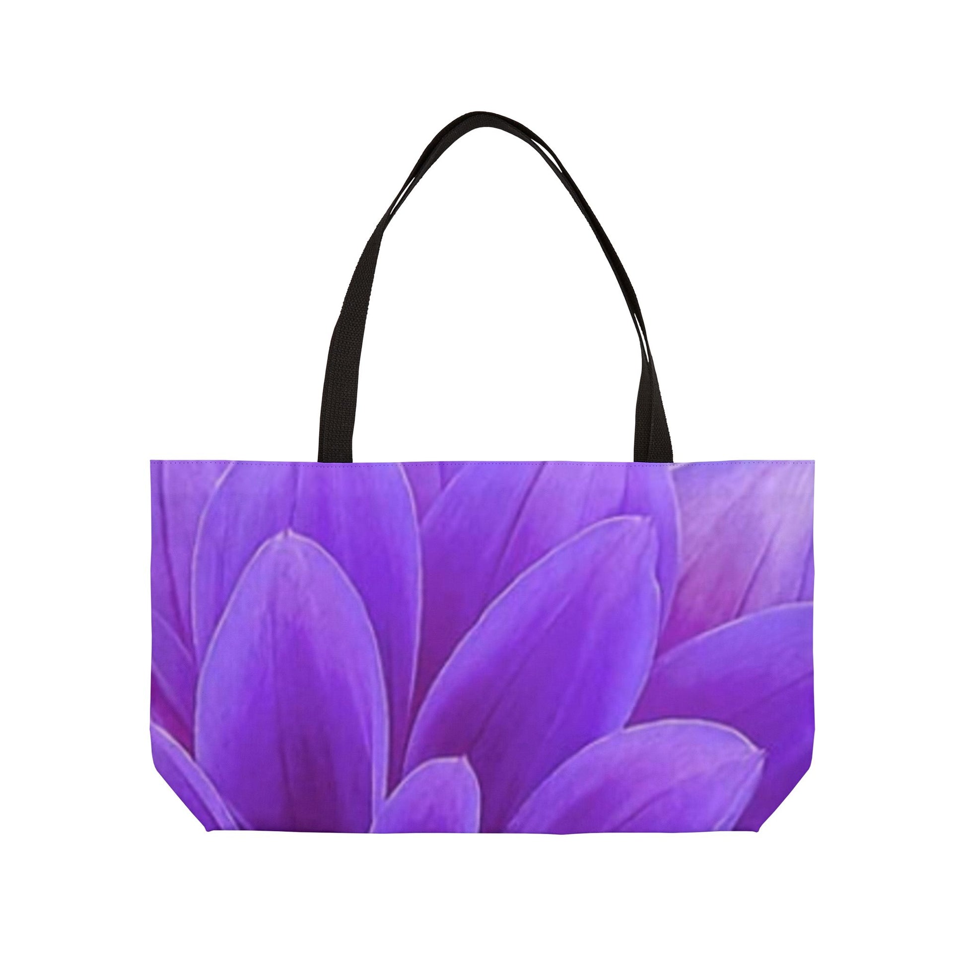 Purple Dahlia Floral Rectangle Tote – Bright and Practical