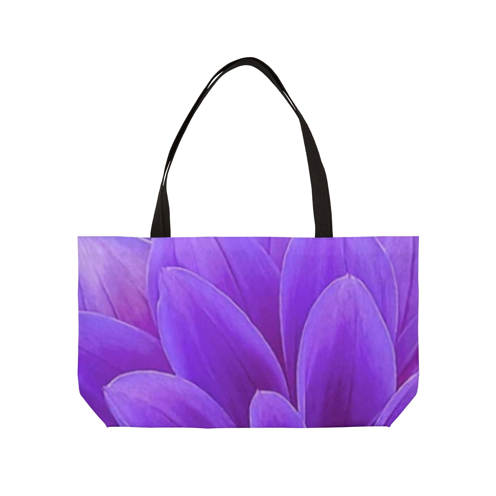 Purple Dahlia Floral Rectangle Tote – Bright and Practical