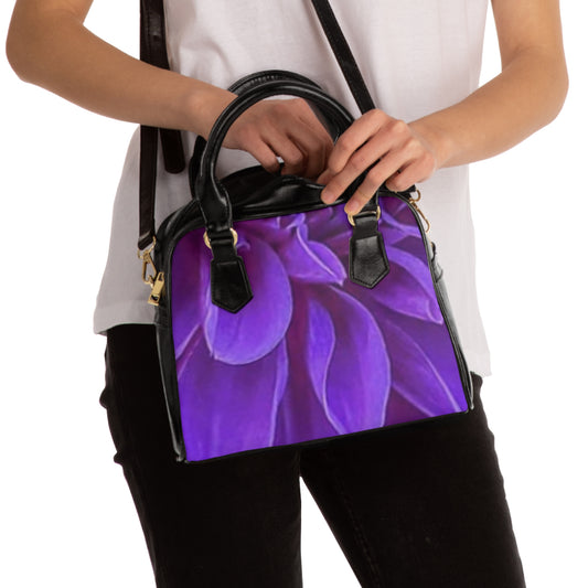 Purple Dahlia Floral Shoulder Handbag – Soft & Feminine