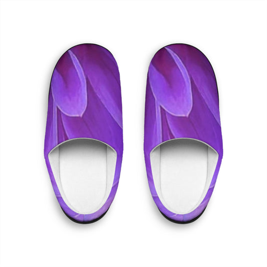 Purple Dahlia Soft Floral Slippers – Elegant Everyday Comfort
