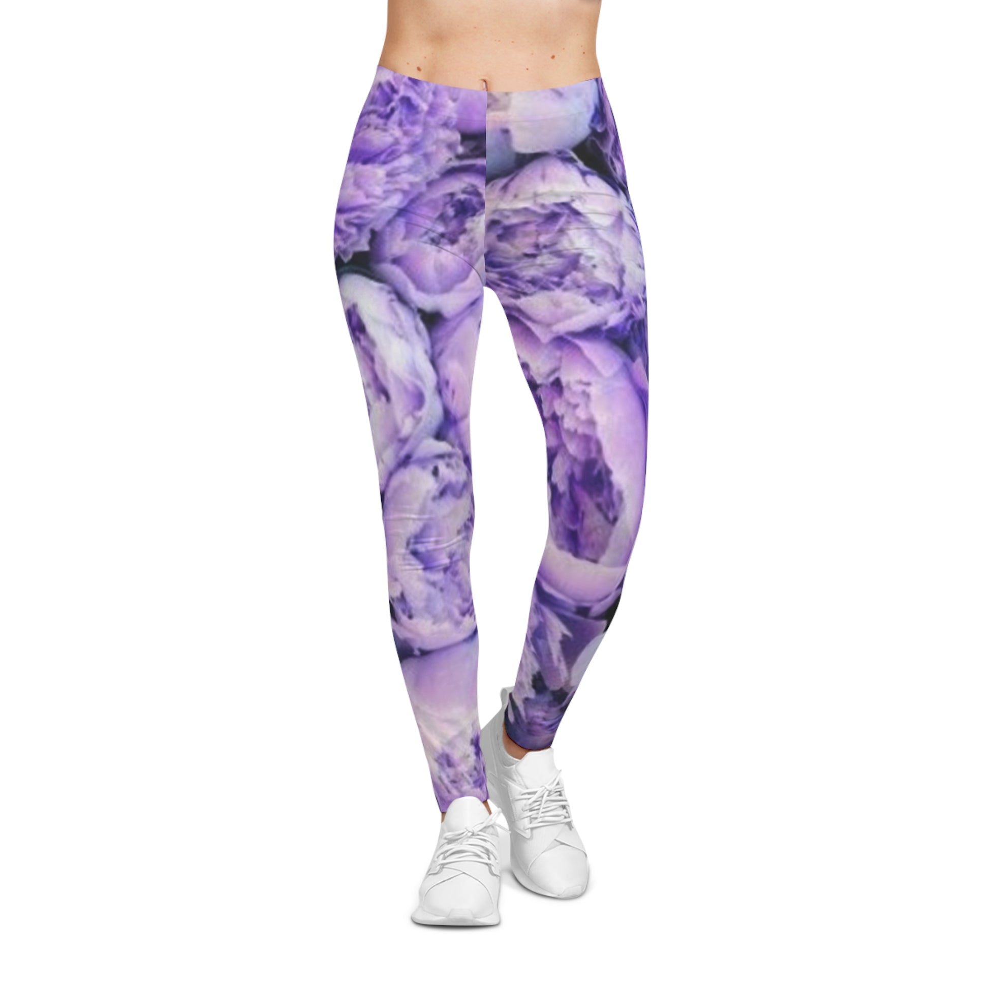 Purple Peony Comfortable Floral Casual Leggings